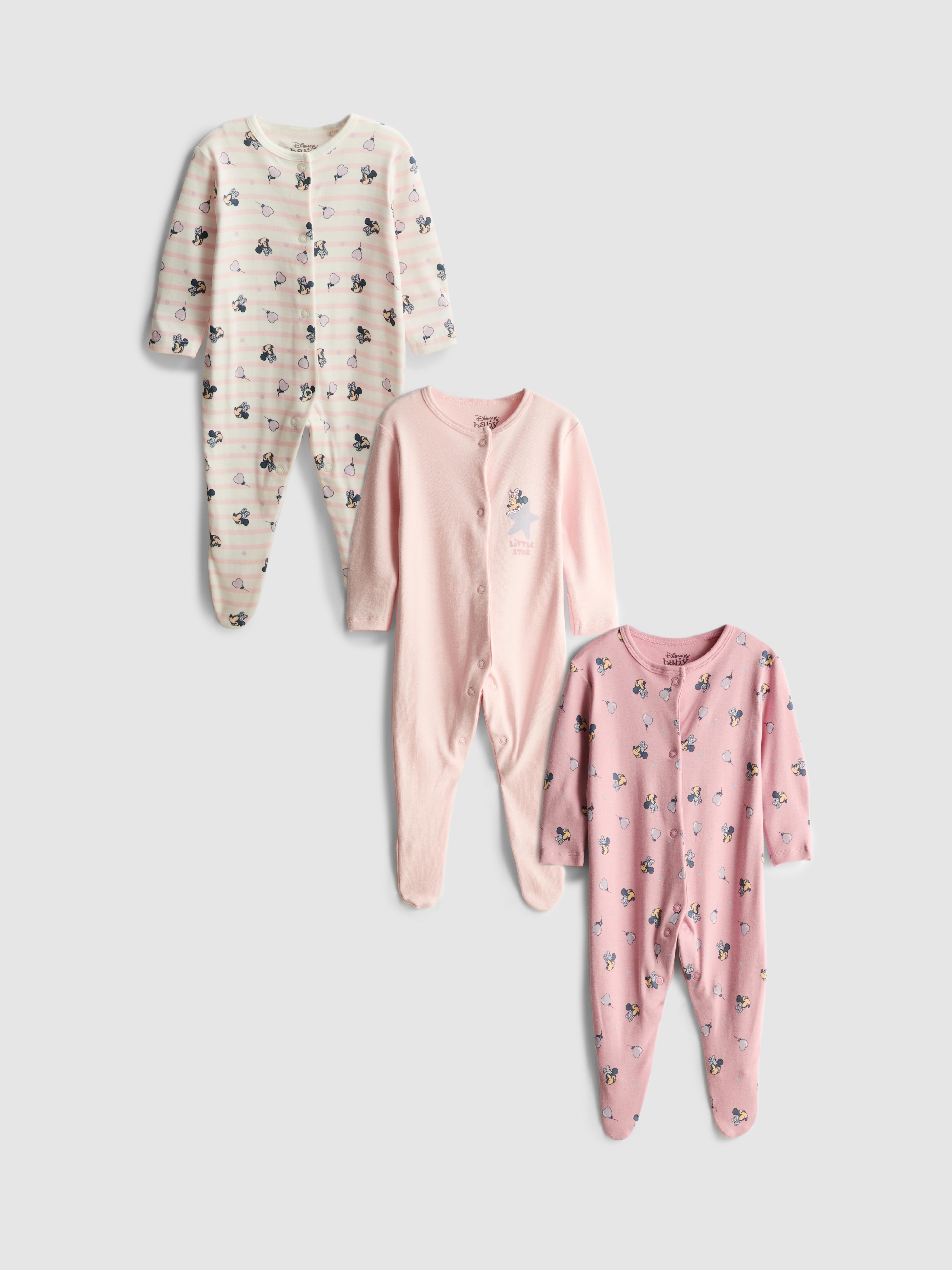 0-24mths | 3pk Disney’s Minnie Mouse Popper Sleepsuits