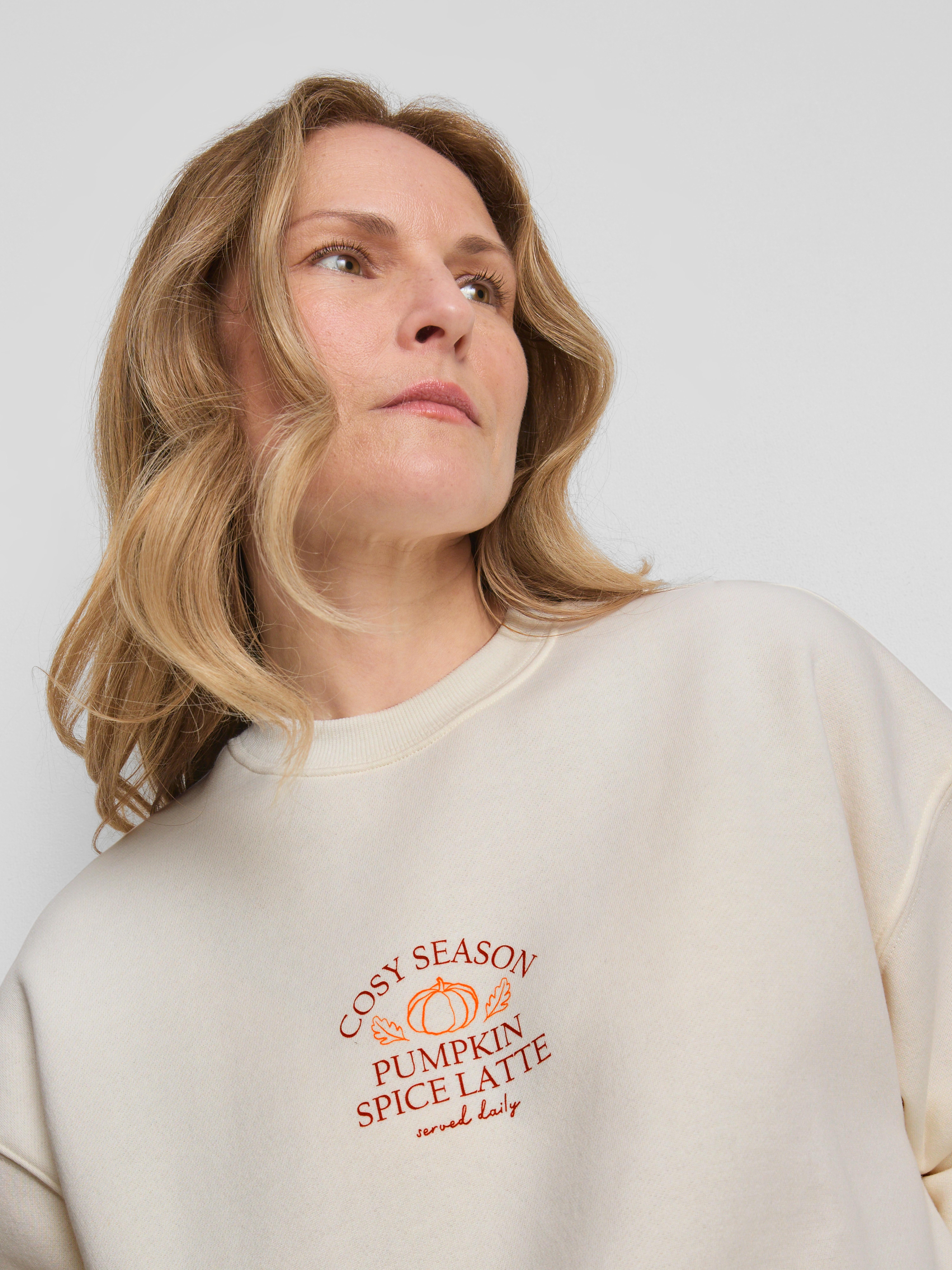 Cotton Blend Relaxed Graphic Sweatshirt