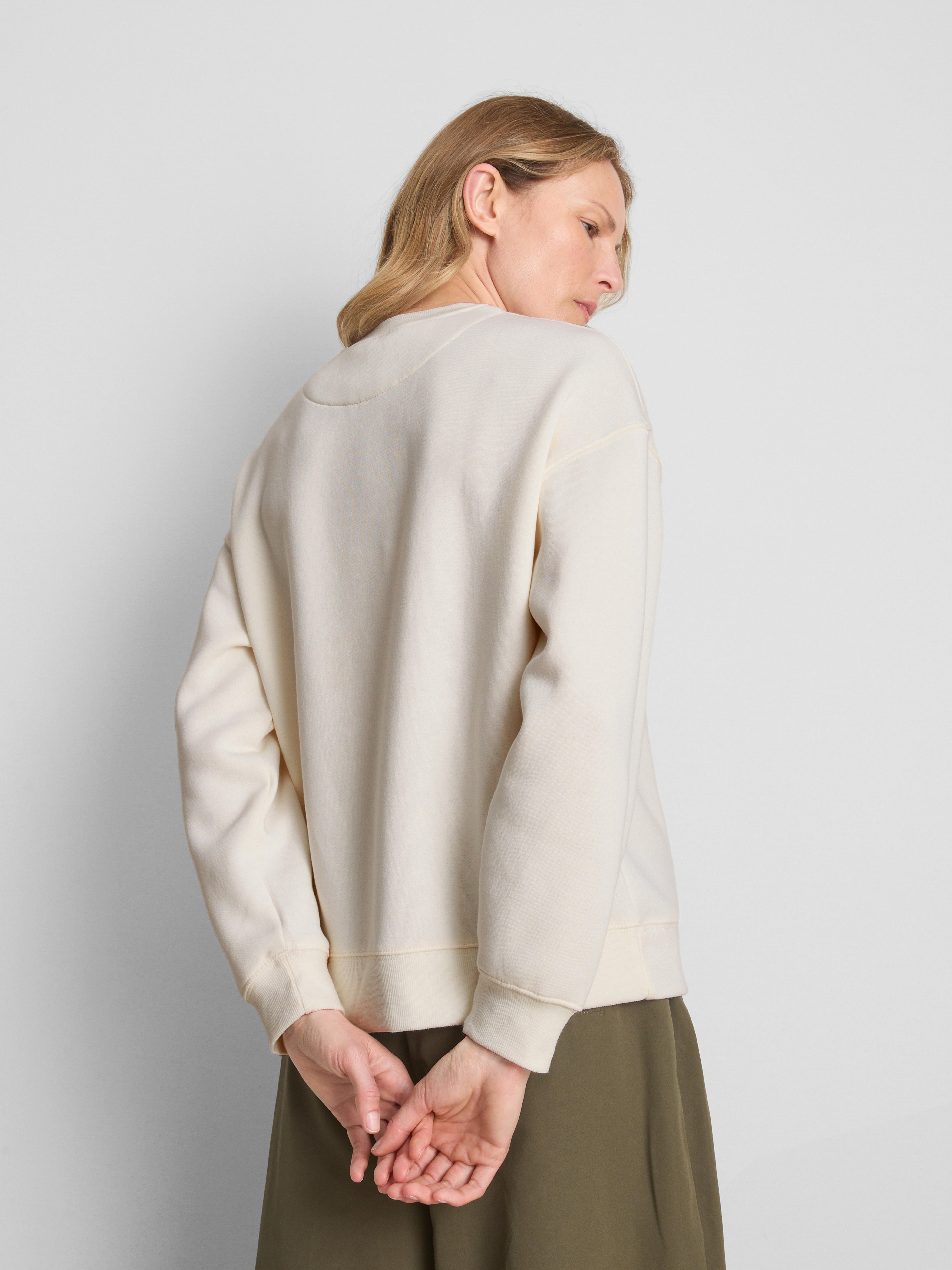 Cotton Blend Relaxed Graphic Sweatshirt