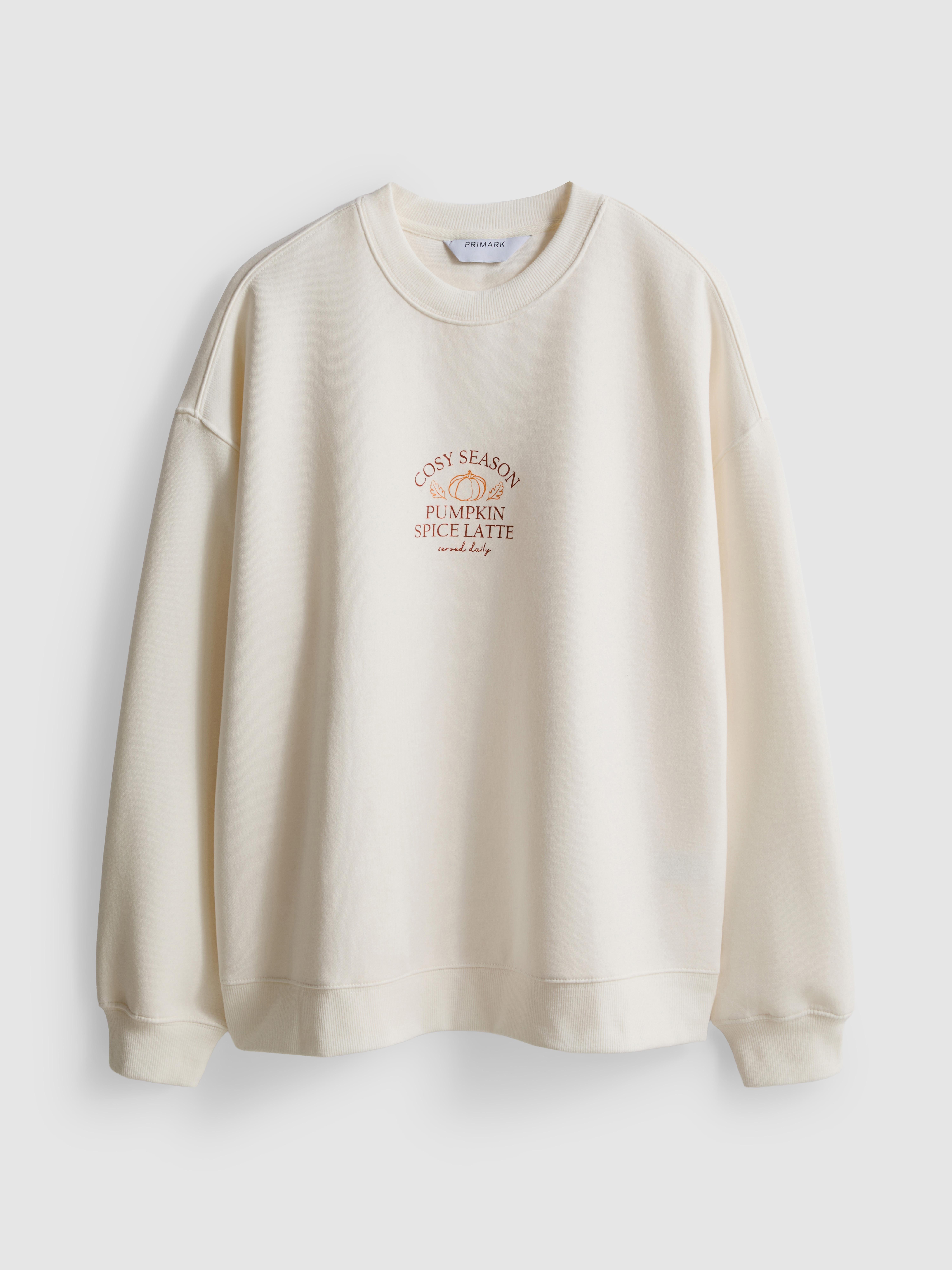 Cotton Blend Relaxed Graphic Sweatshirt