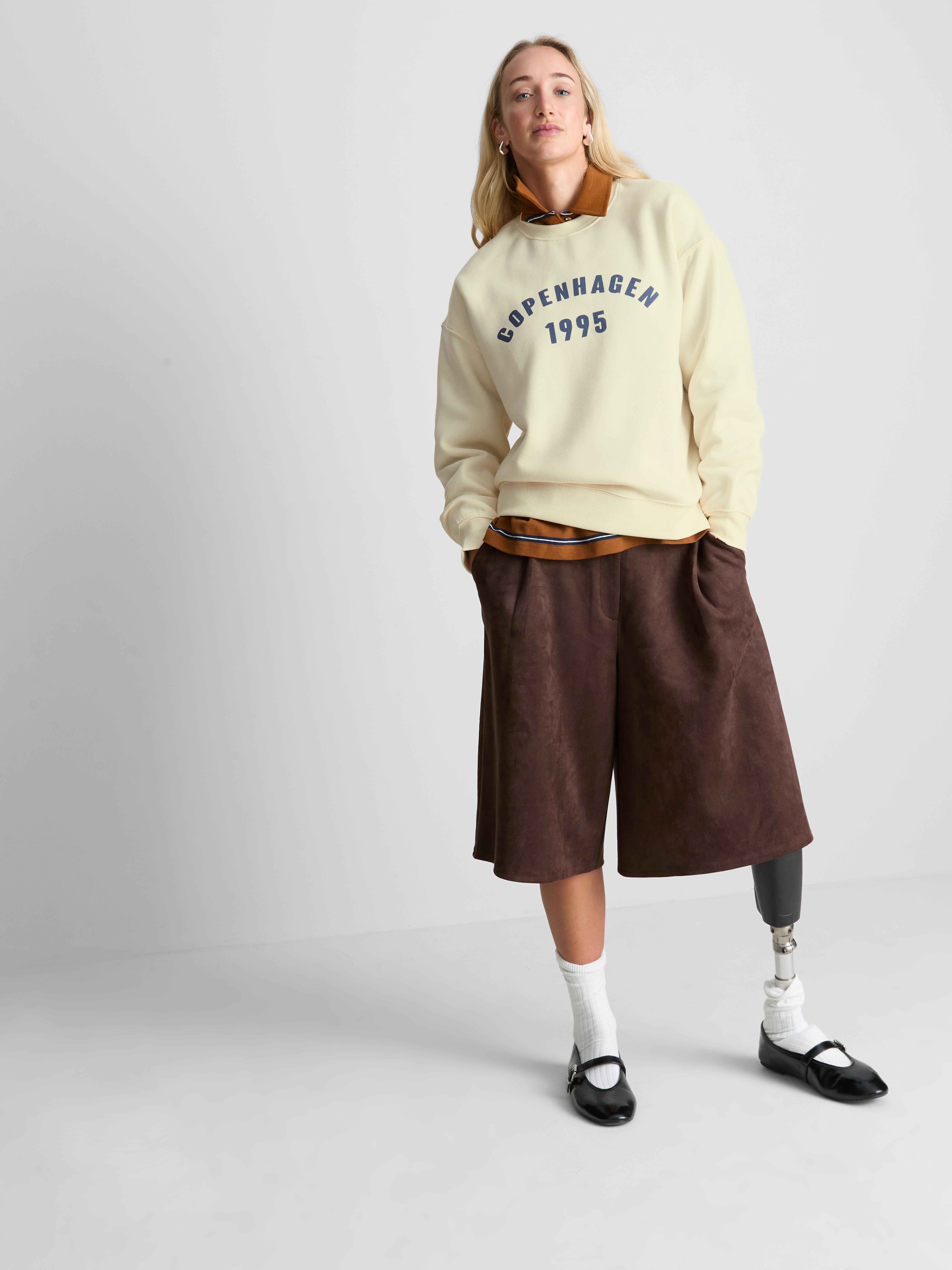 Cotton Blend Relaxed Graphic Sweatshirt