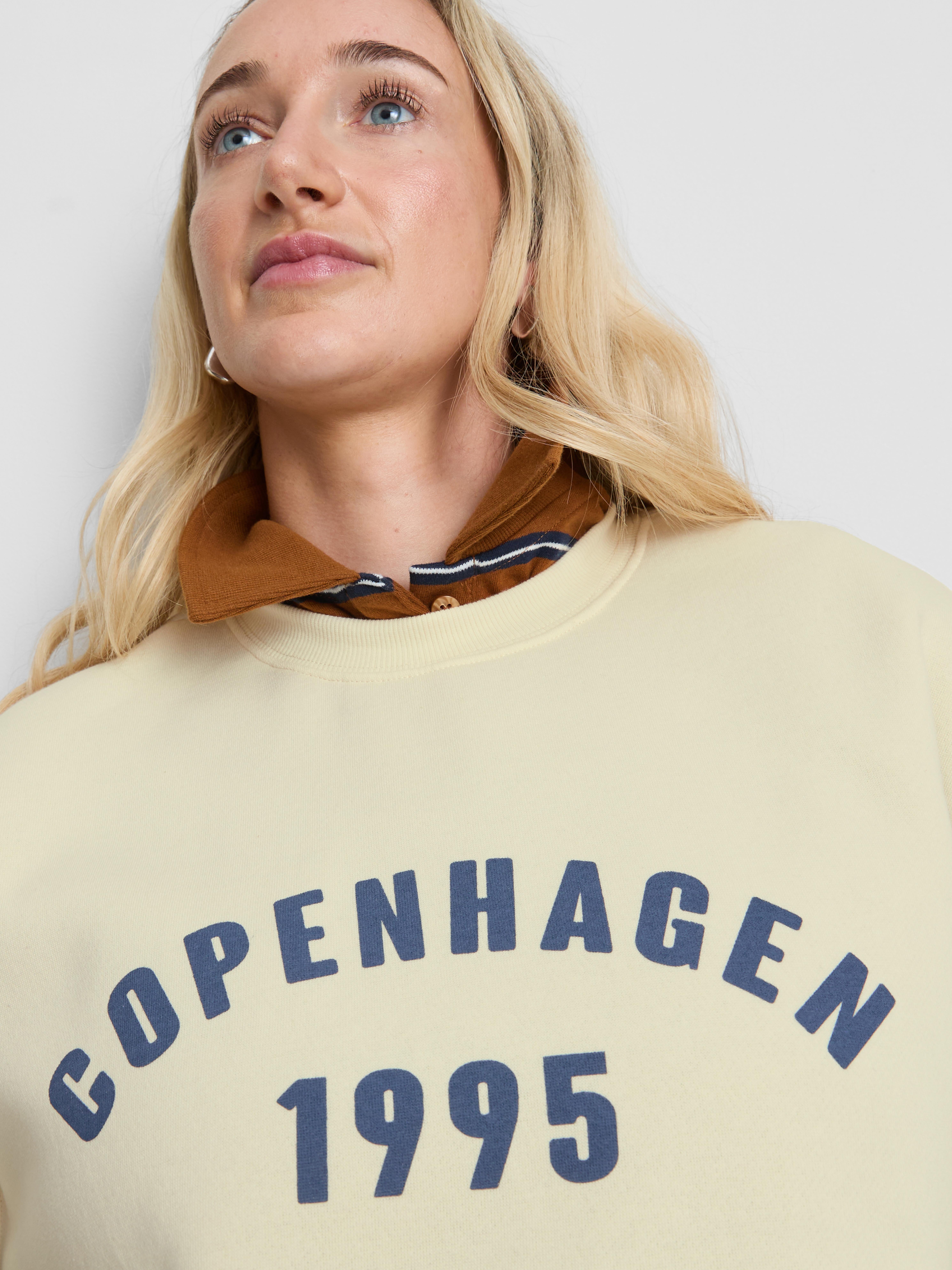 Cotton Blend Relaxed Graphic Sweatshirt