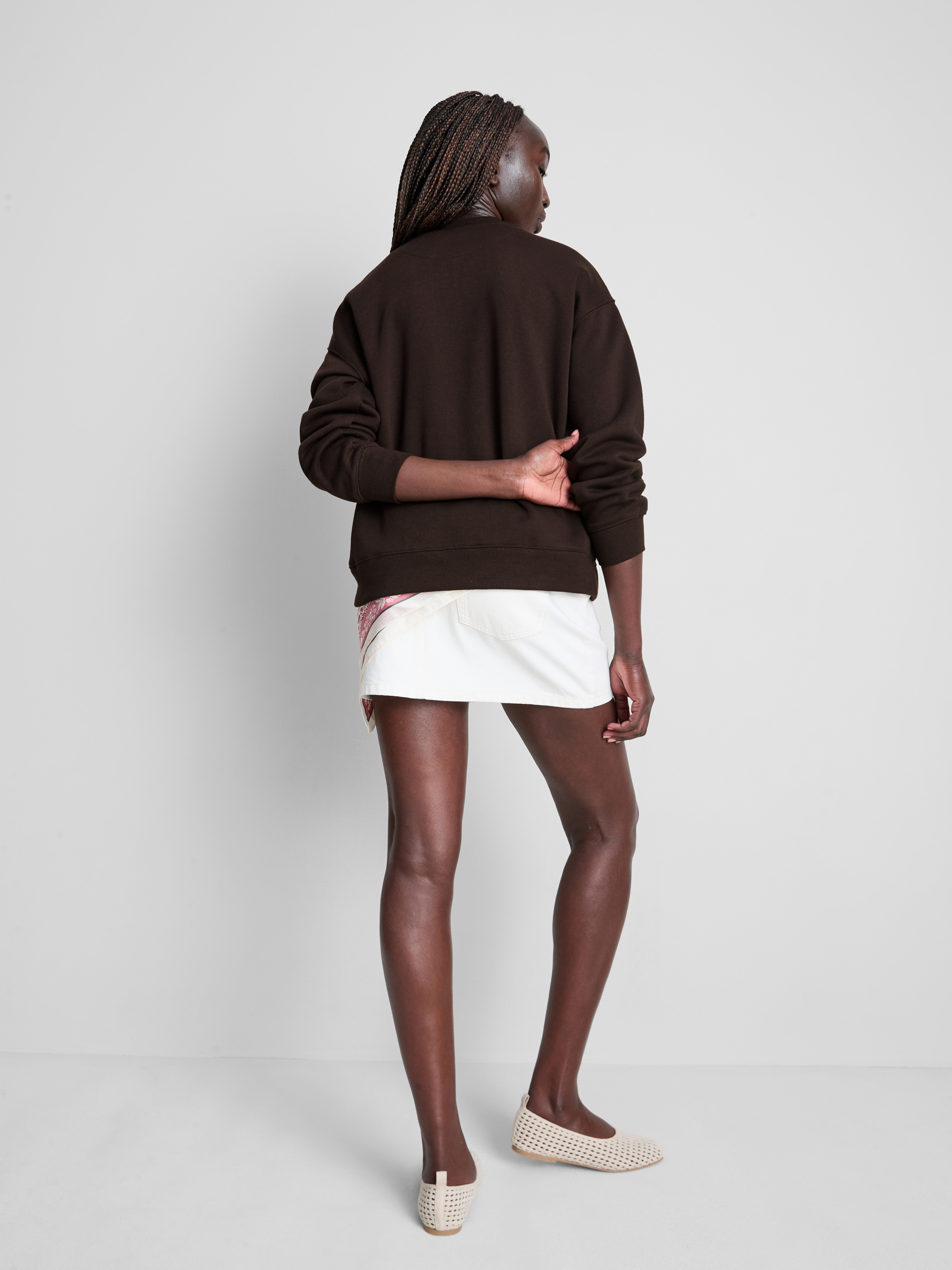 Cotton Blend Relaxed Graphic Sweatshirt