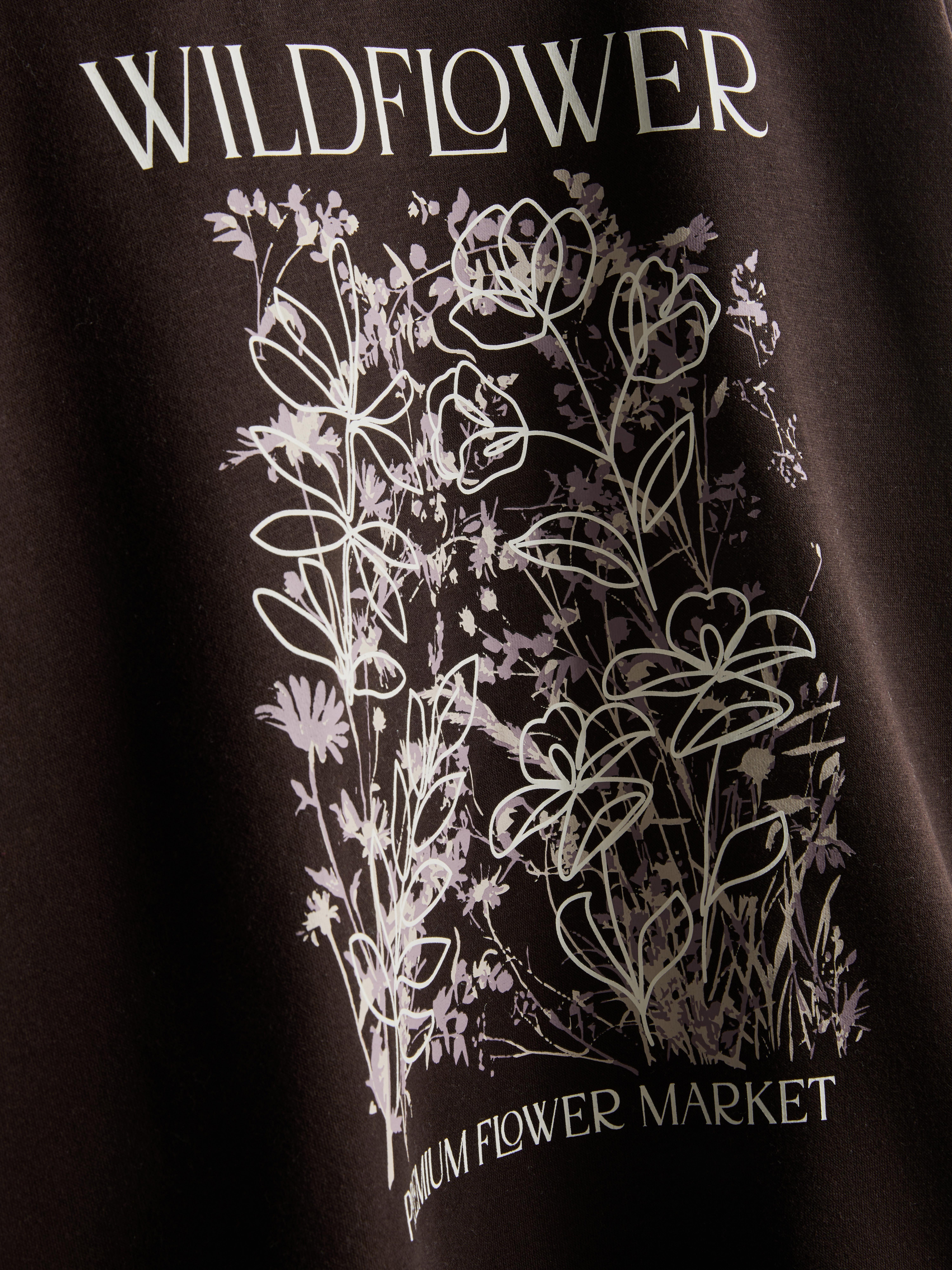 Cotton Blend Relaxed Graphic Sweatshirt