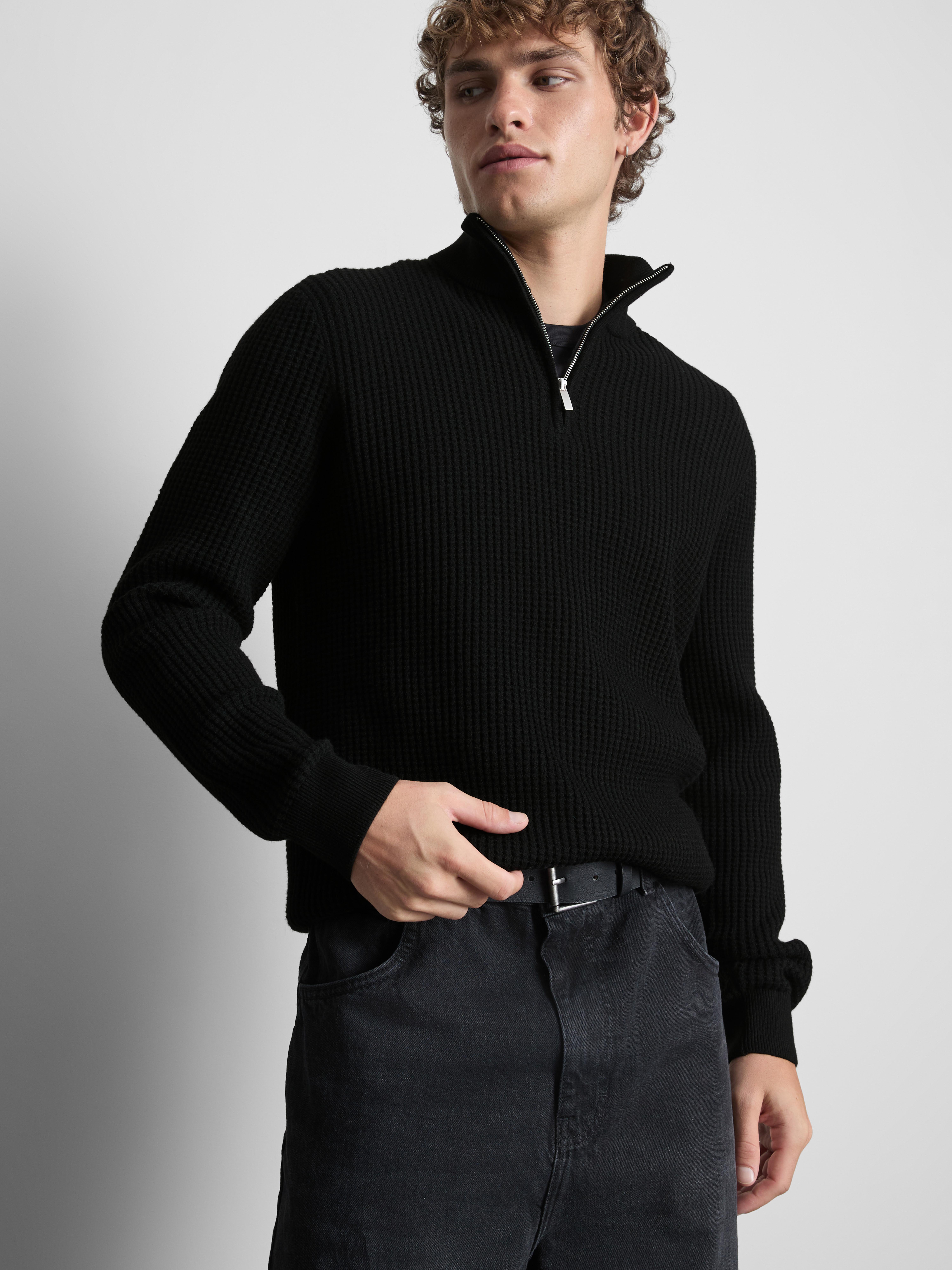 Textured Quarter-Zip Sweater