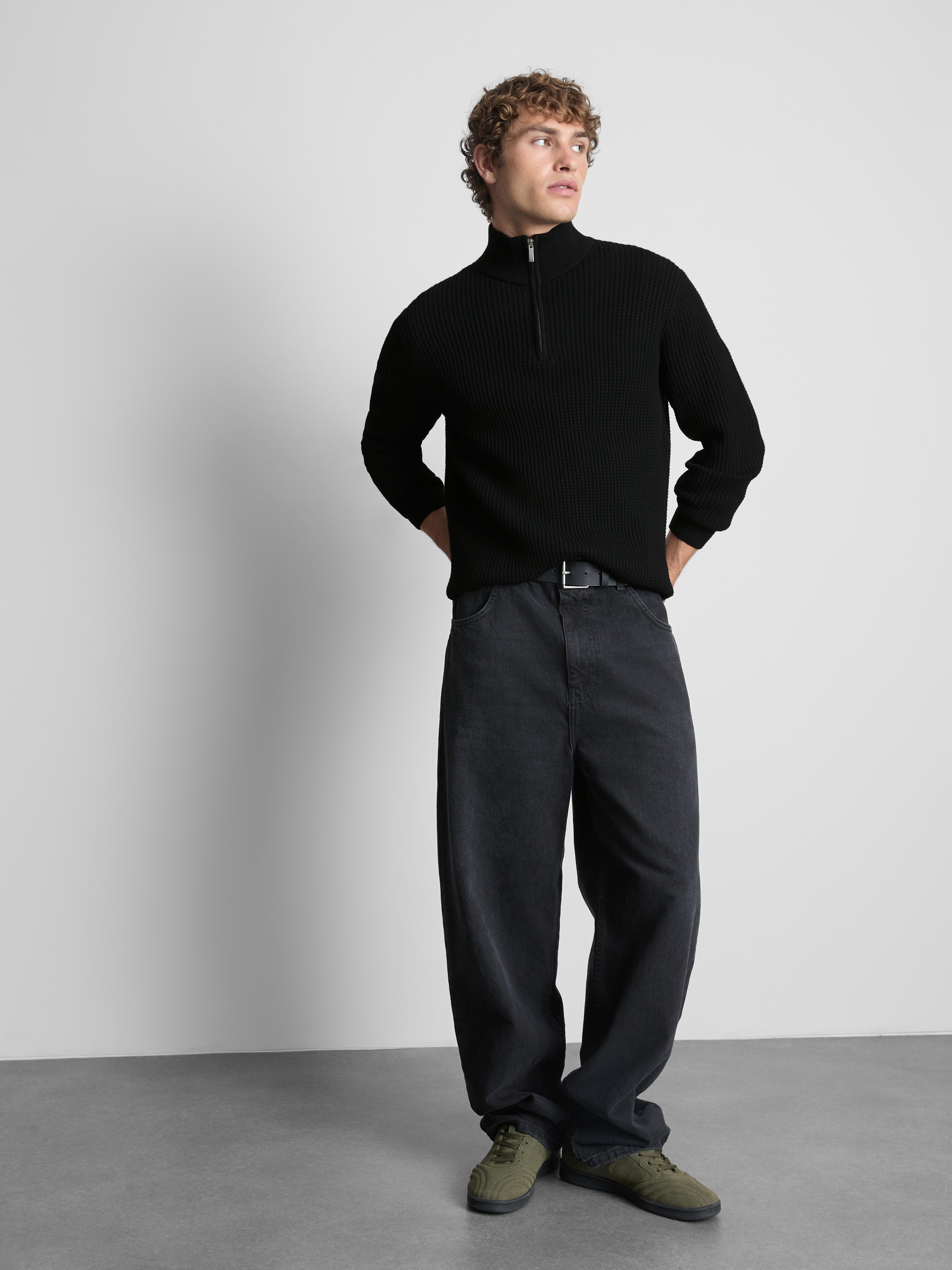 Textured Quarter-Zip Sweater