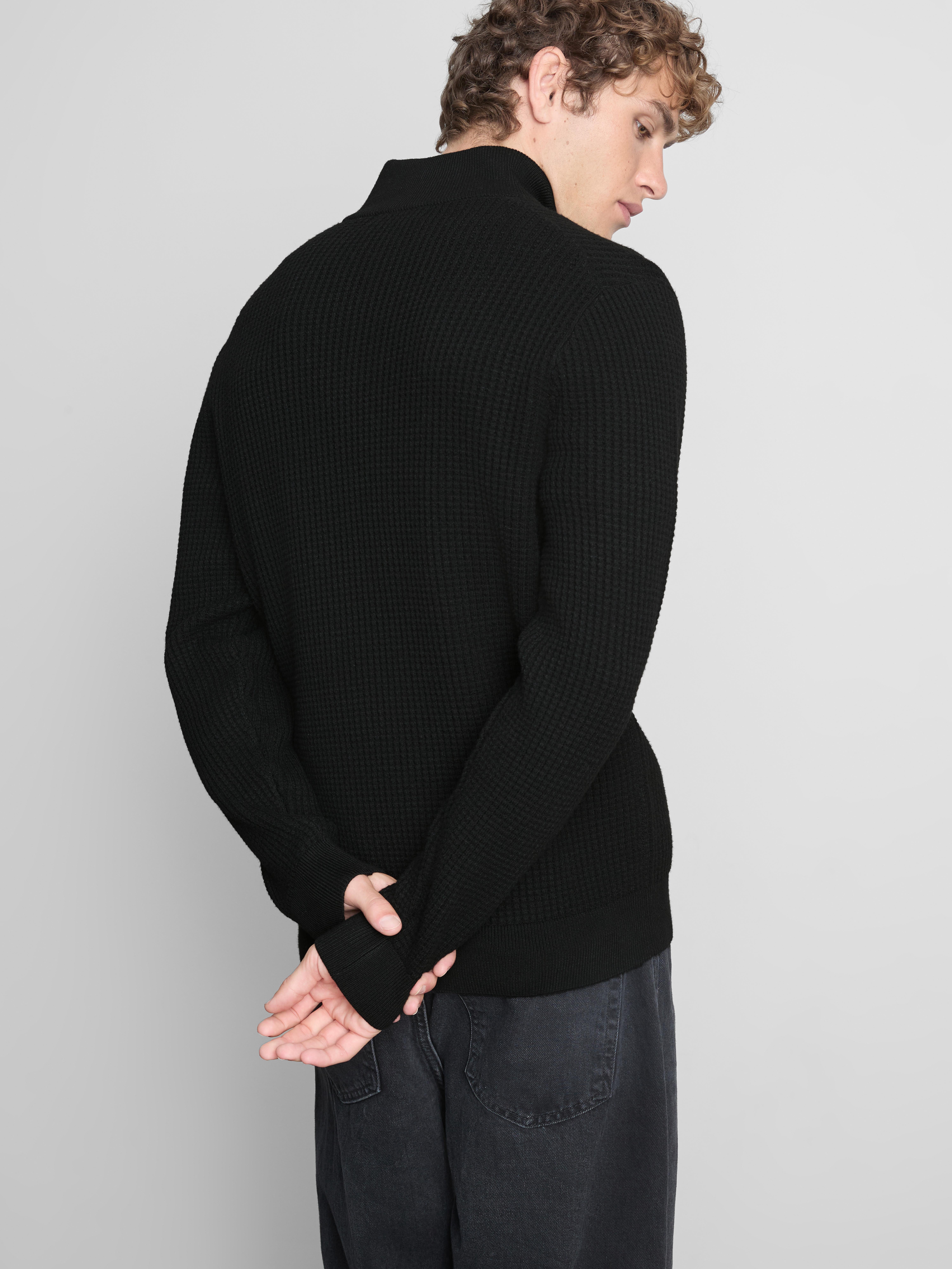 Textured Quarter-Zip Sweater