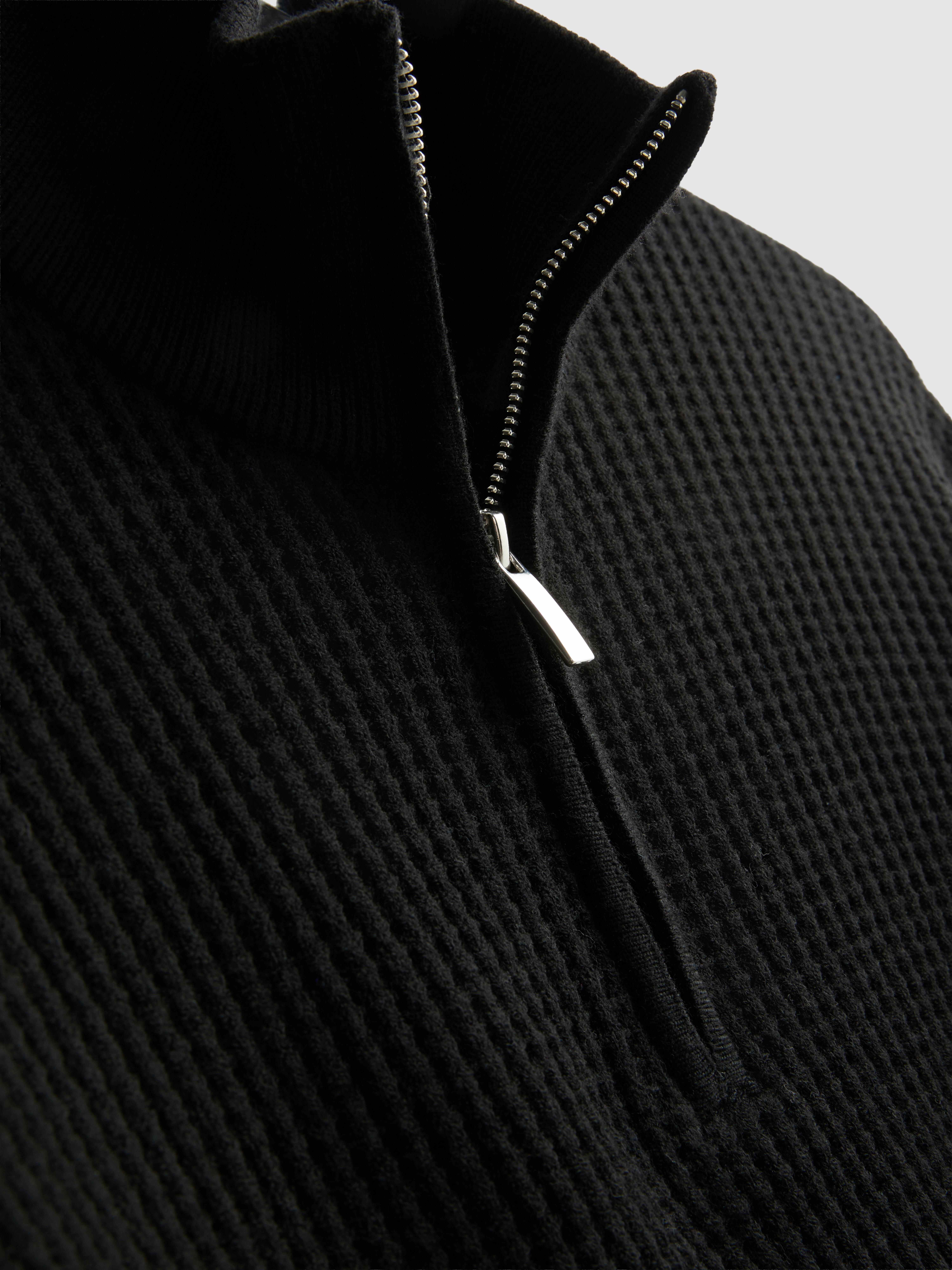 Textured Quarter-Zip Sweater