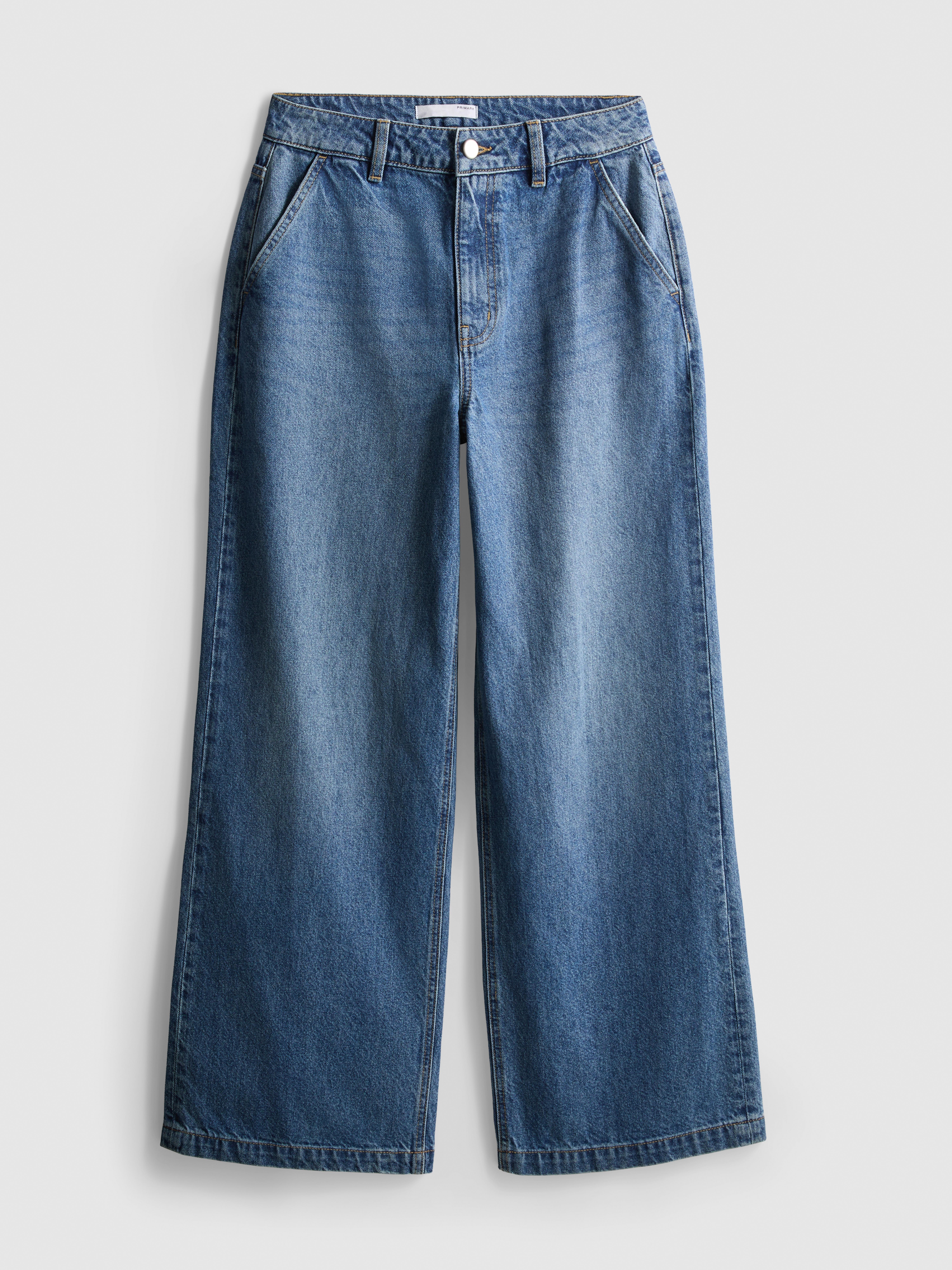 Paula Echevarría Cotton Denim Wide Leg Jeans
