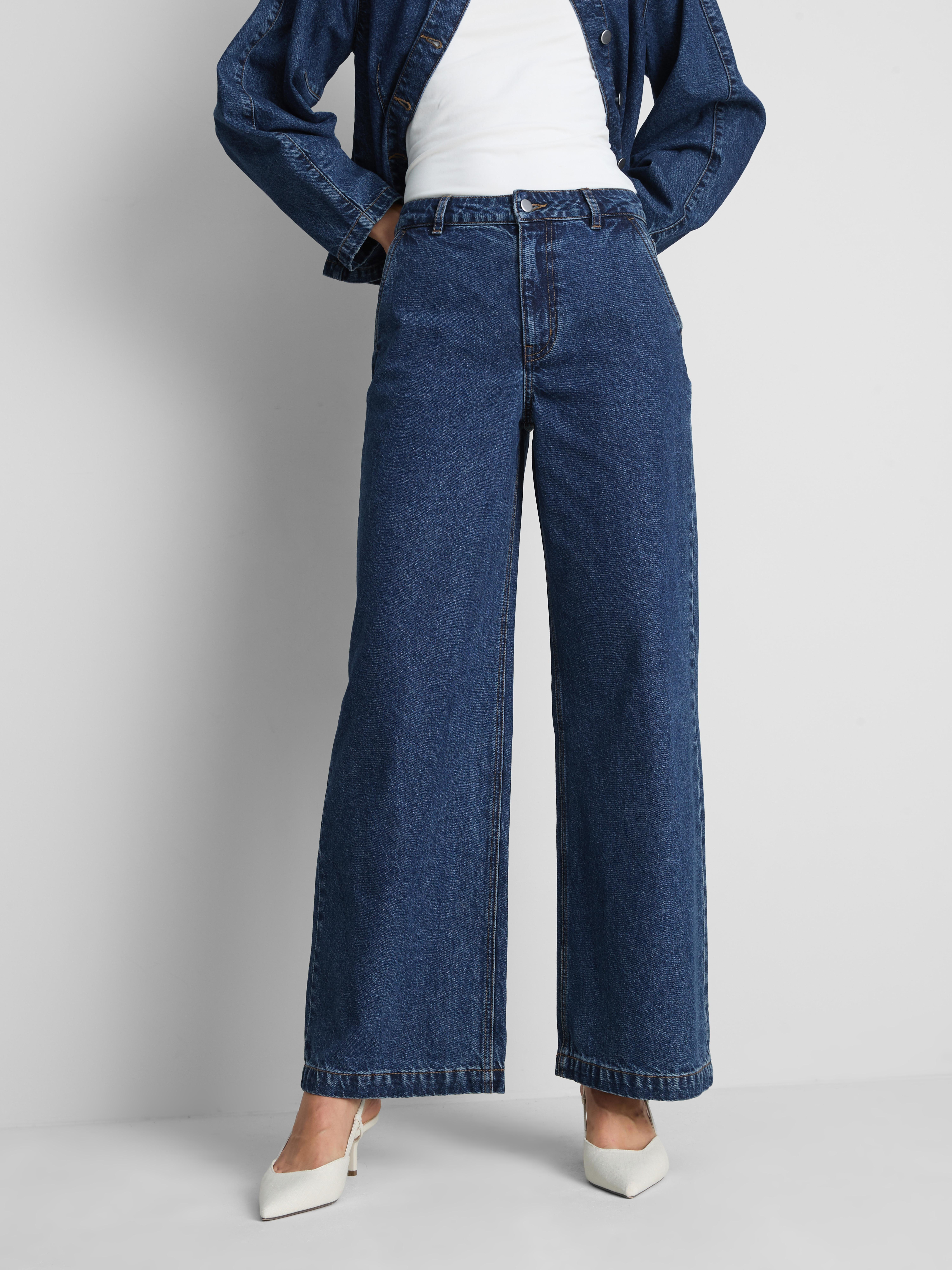 Paula Echevarría Cotton Denim Wide-Leg Jeans