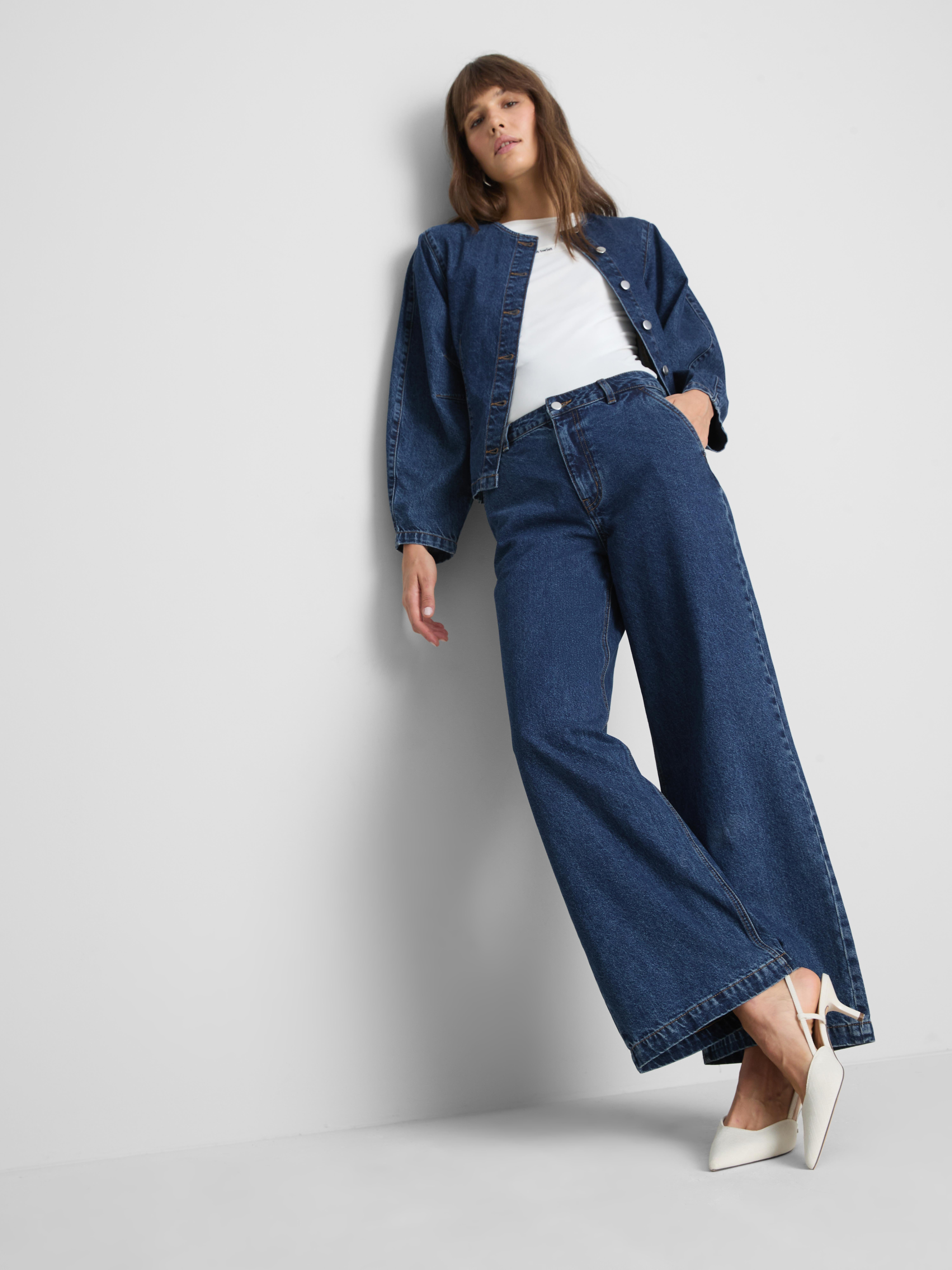 Paula Echevarría Cotton Denim Wide-Leg Jeans