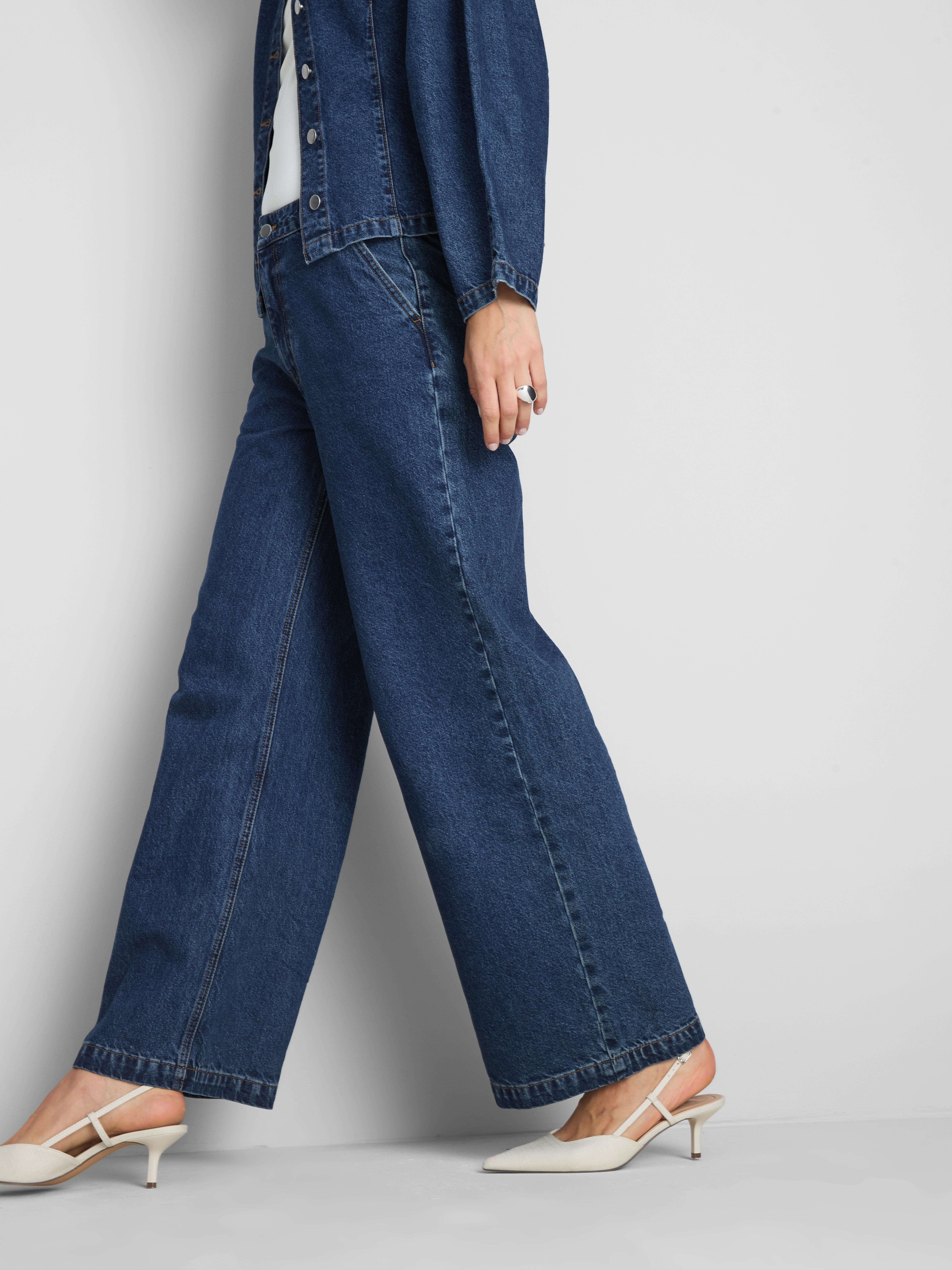 Paula Echevarría Cotton Denim Wide-Leg Jeans
