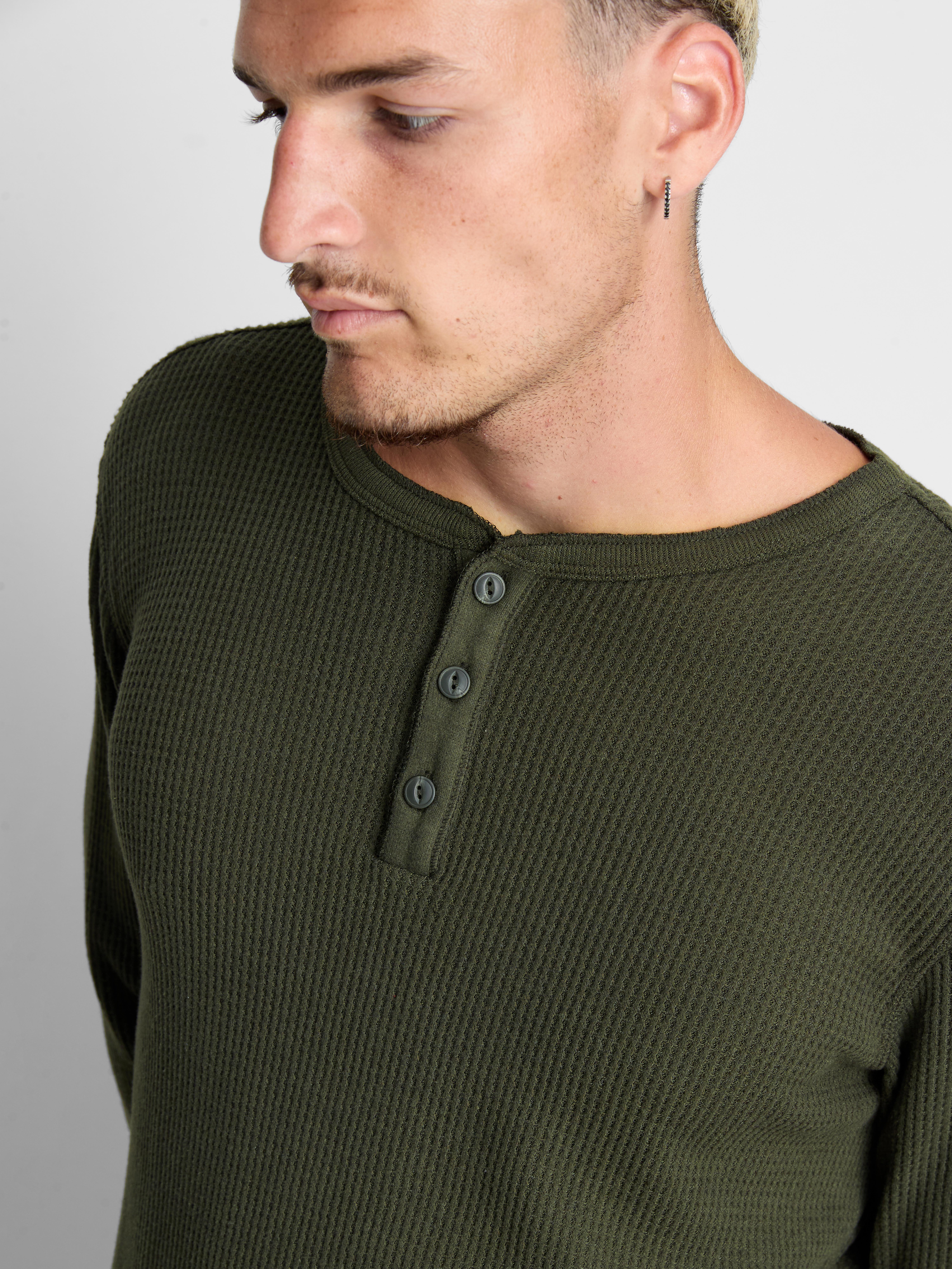 Waffle Henley Pajama Set