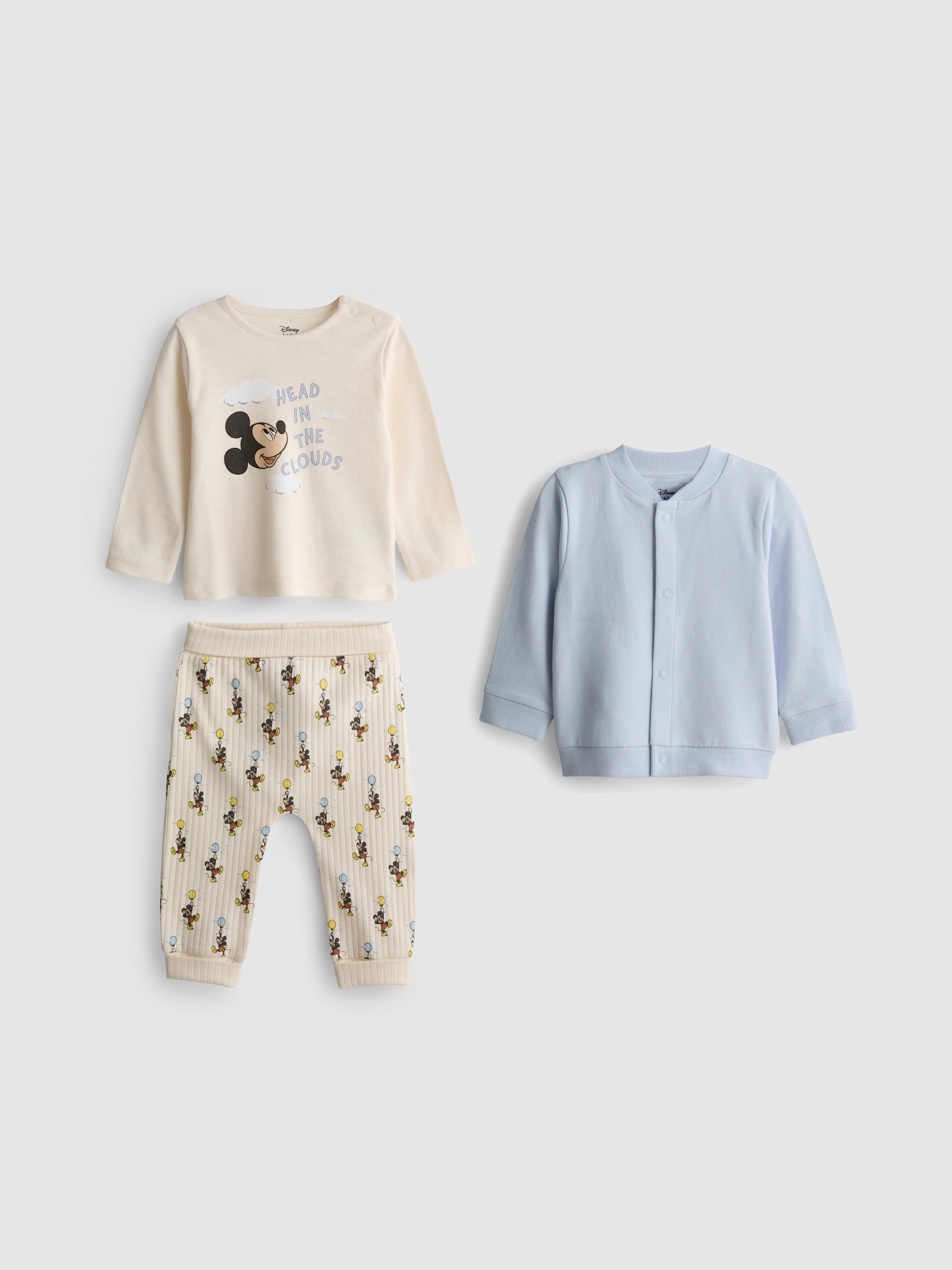 0-18mths | Disney's Mickey Mouse T-Shirt, Leggings, and Jacket Newborn Set