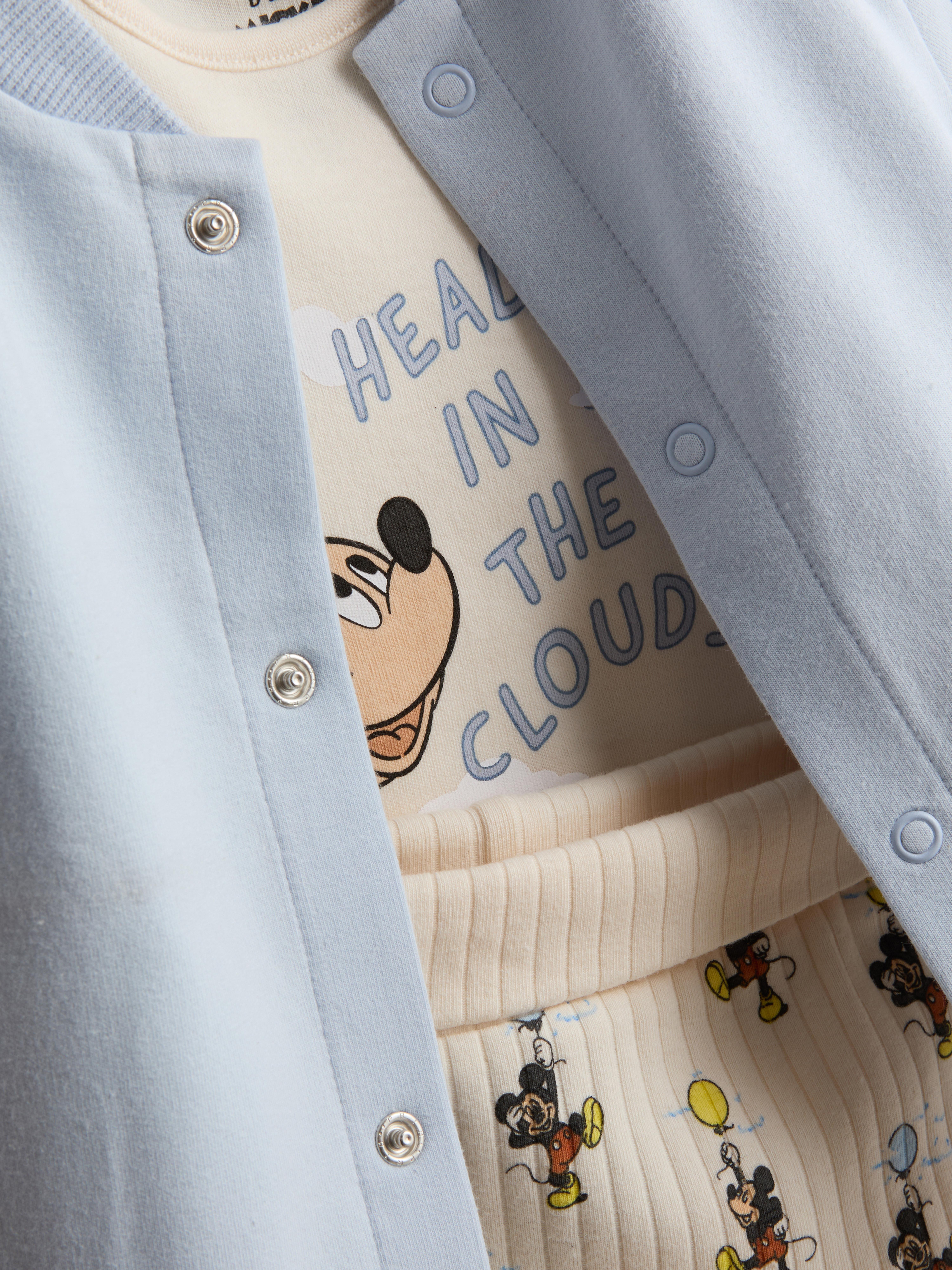 0-18mths | Disney's Mickey Mouse T-Shirt, Leggings, and Jacket Newborn Set