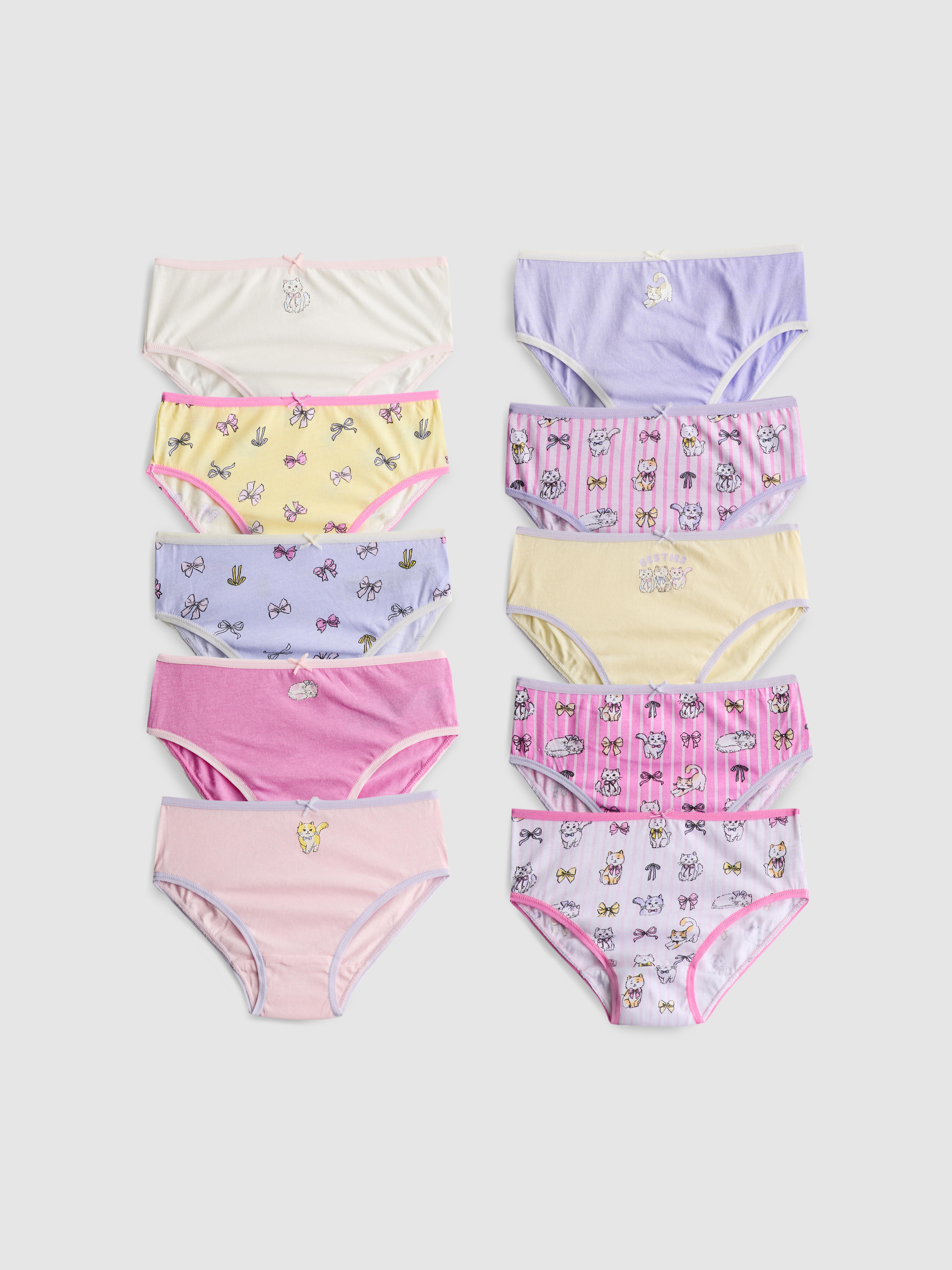 1.5-14yrs | 10pk Pure Cotton Cat Graphic Briefs