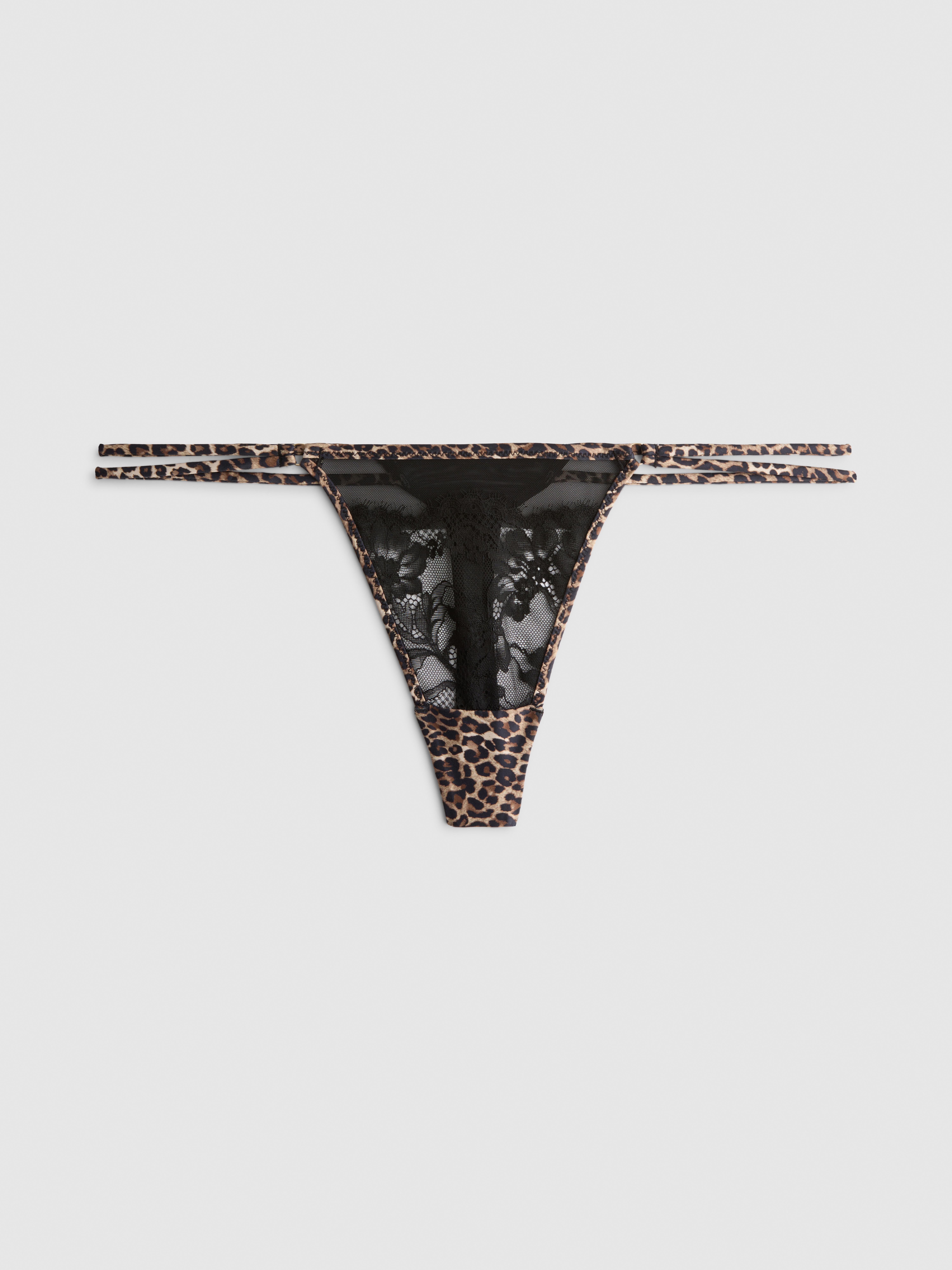 Leopard Print Lace String Thong