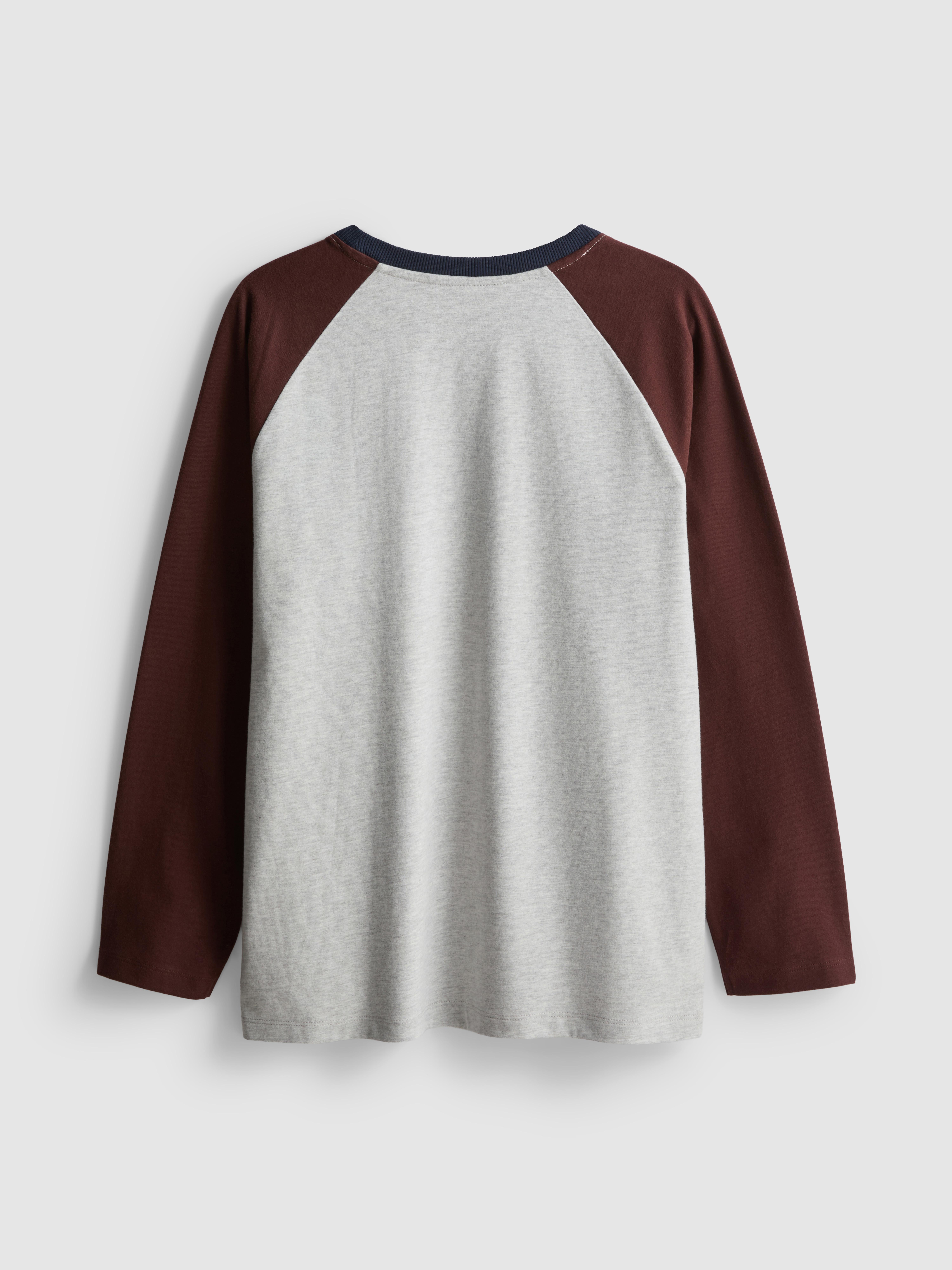 7-15yrs | Pure Cotton Raglan Long Sleeve T-Shirt