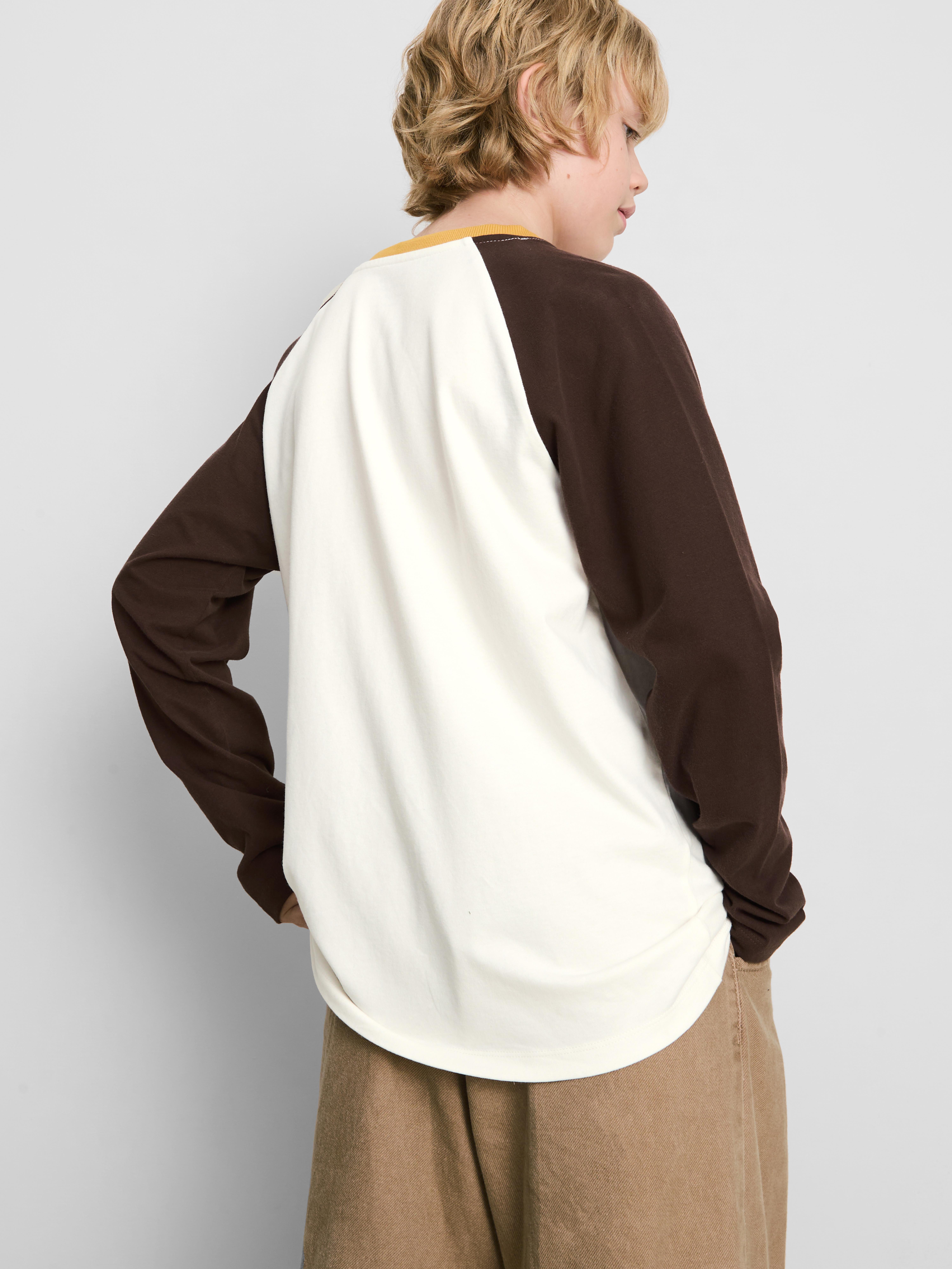 7-15yrs | Pure Cotton Raglan Long Sleeve T-Shirt