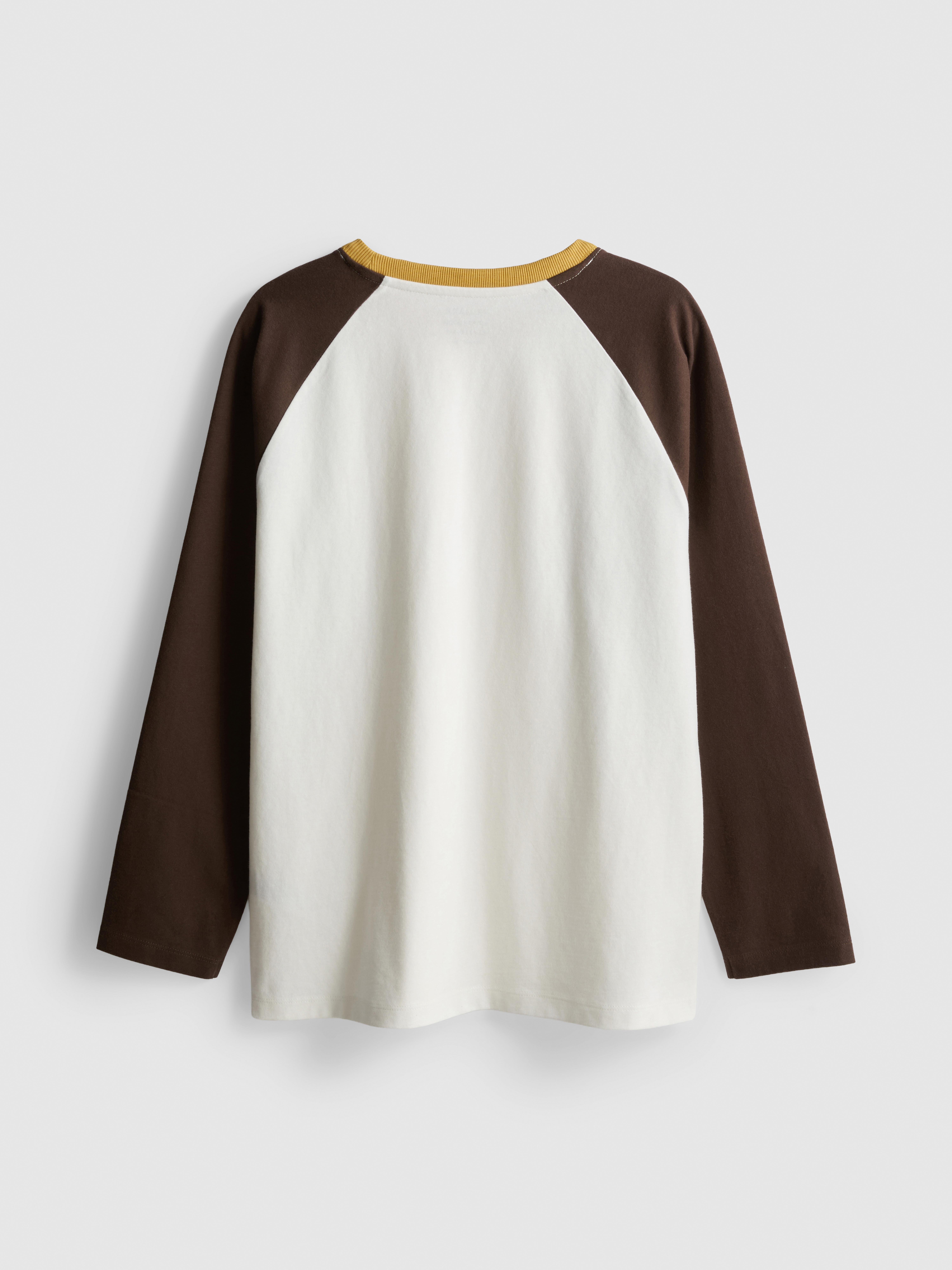 7-15yrs | Pure Cotton Raglan Long Sleeve T-Shirt