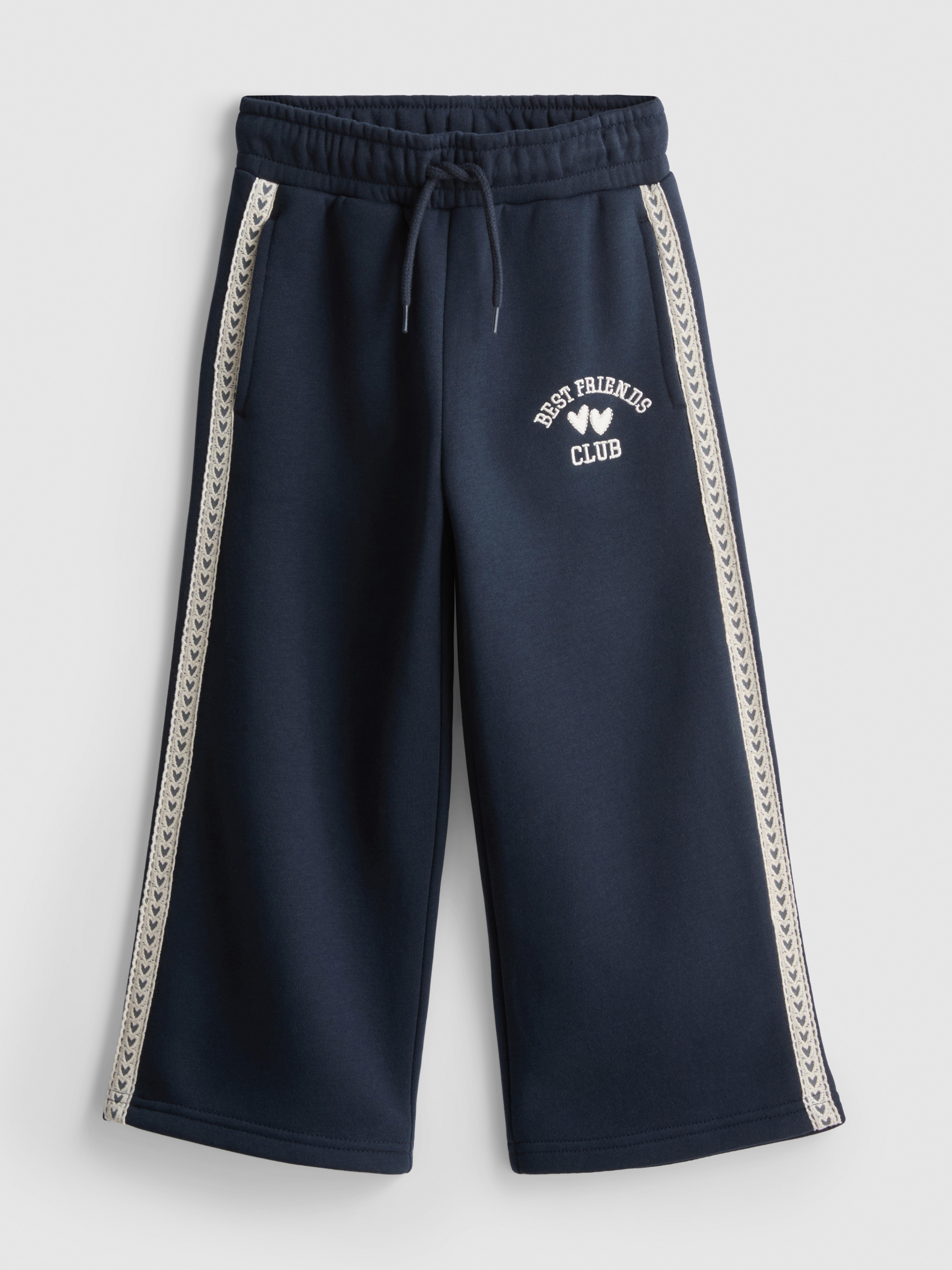 1-9yrs | Cotton-Rich Lace-Trim Wide-Leg Joggers
