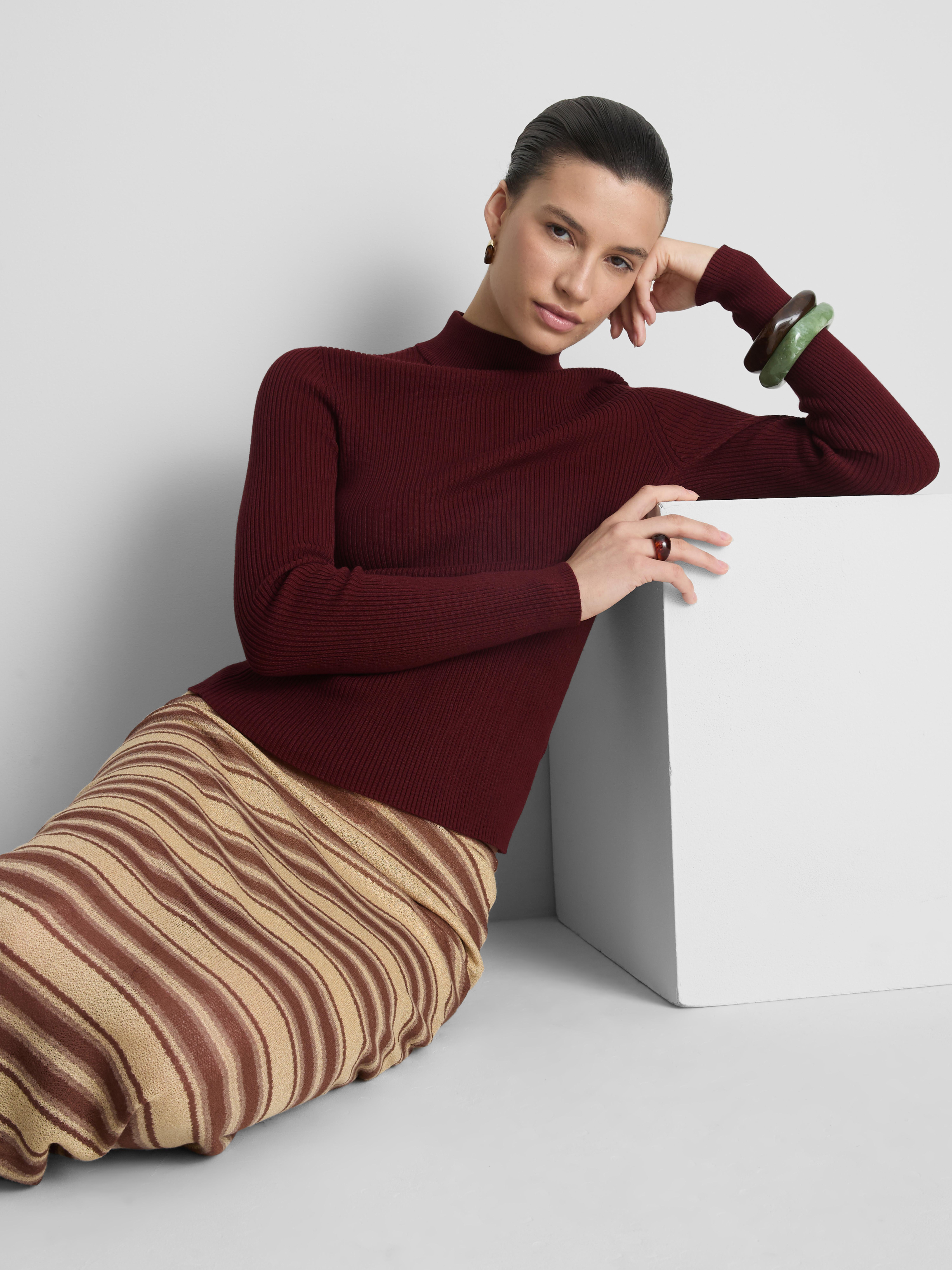 Ribbed Turtleneck Sweater