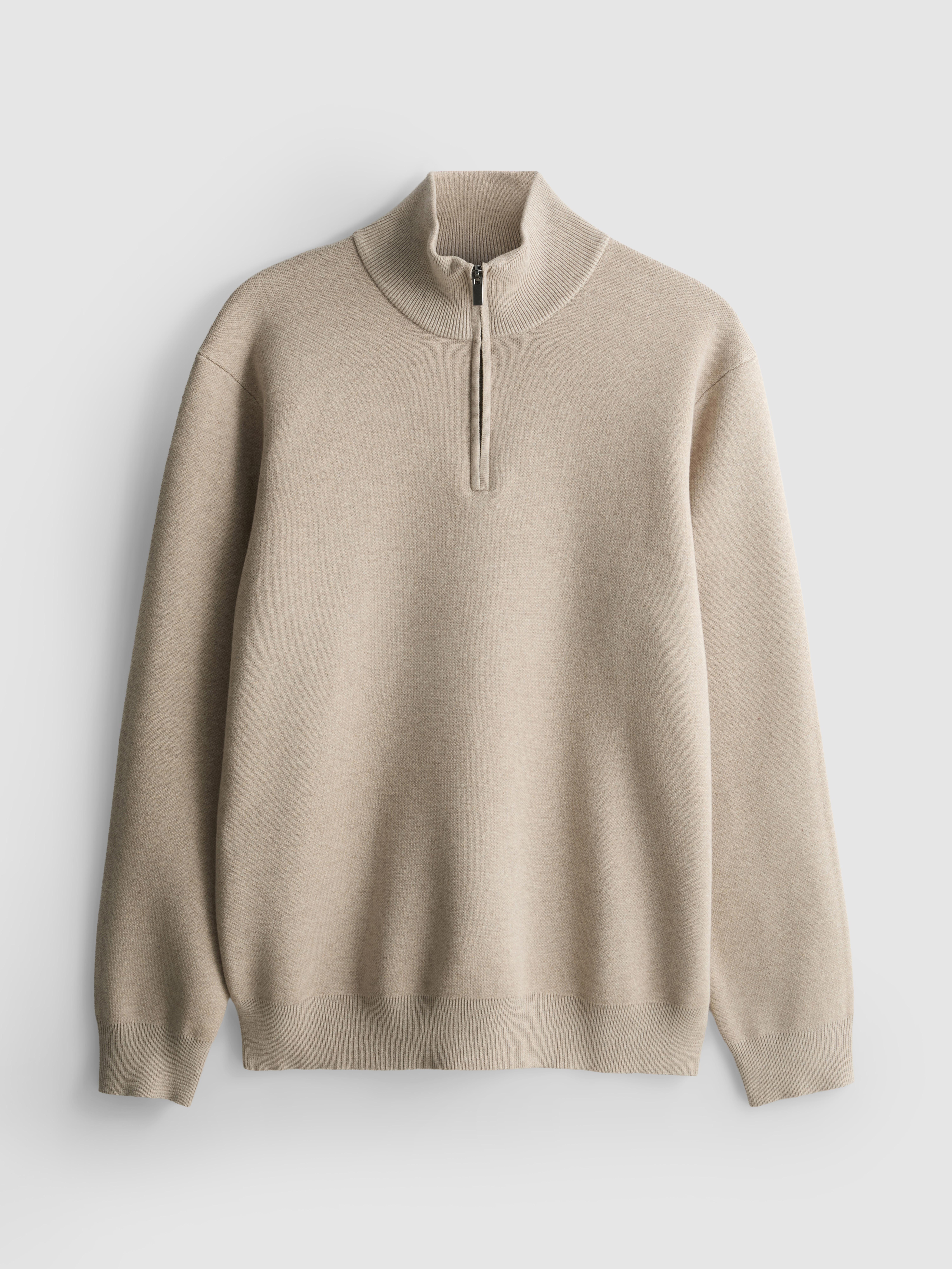 Jersey de punto con cuello con cremallera