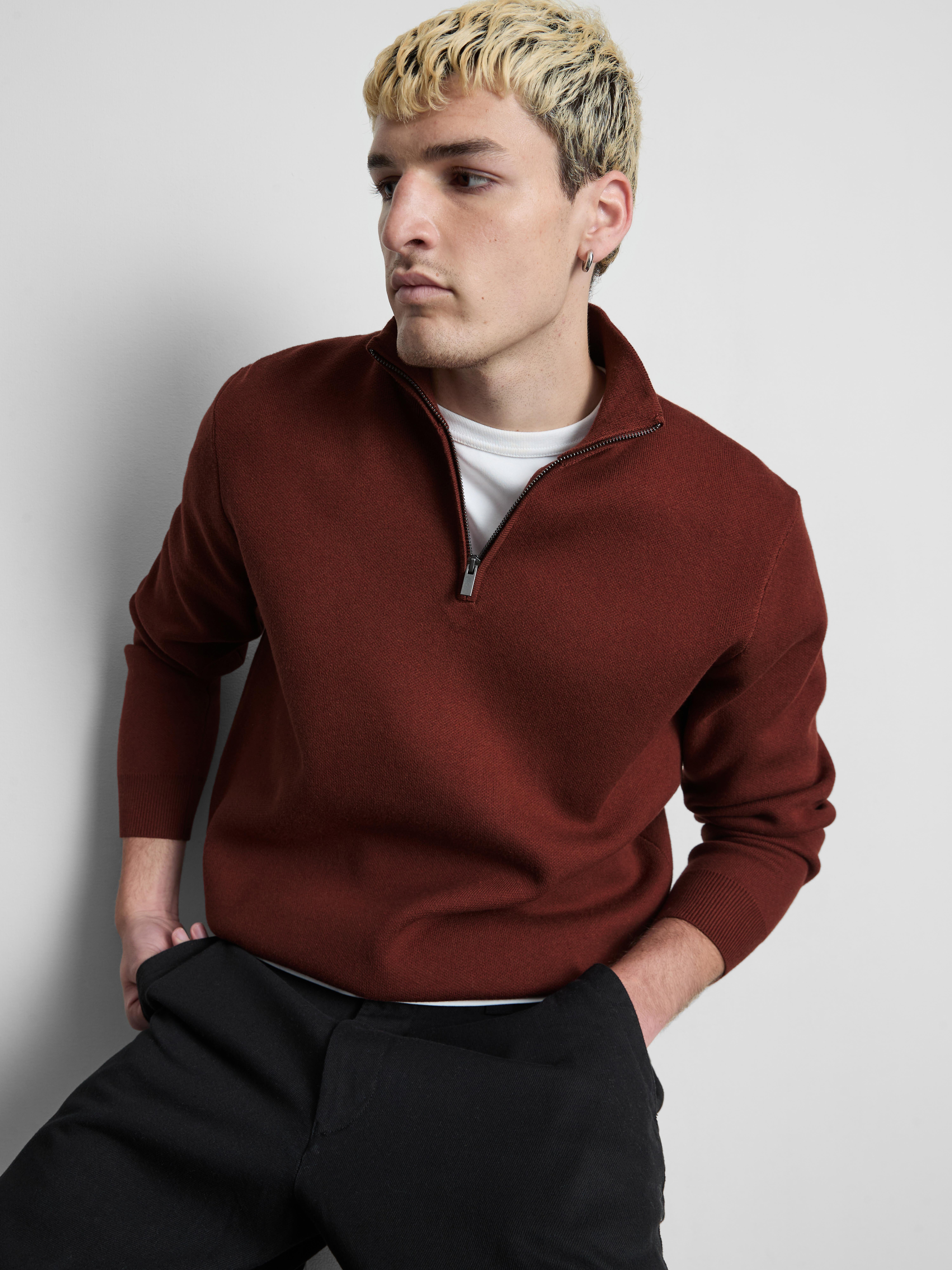 Zip Neck Knitted Jumper