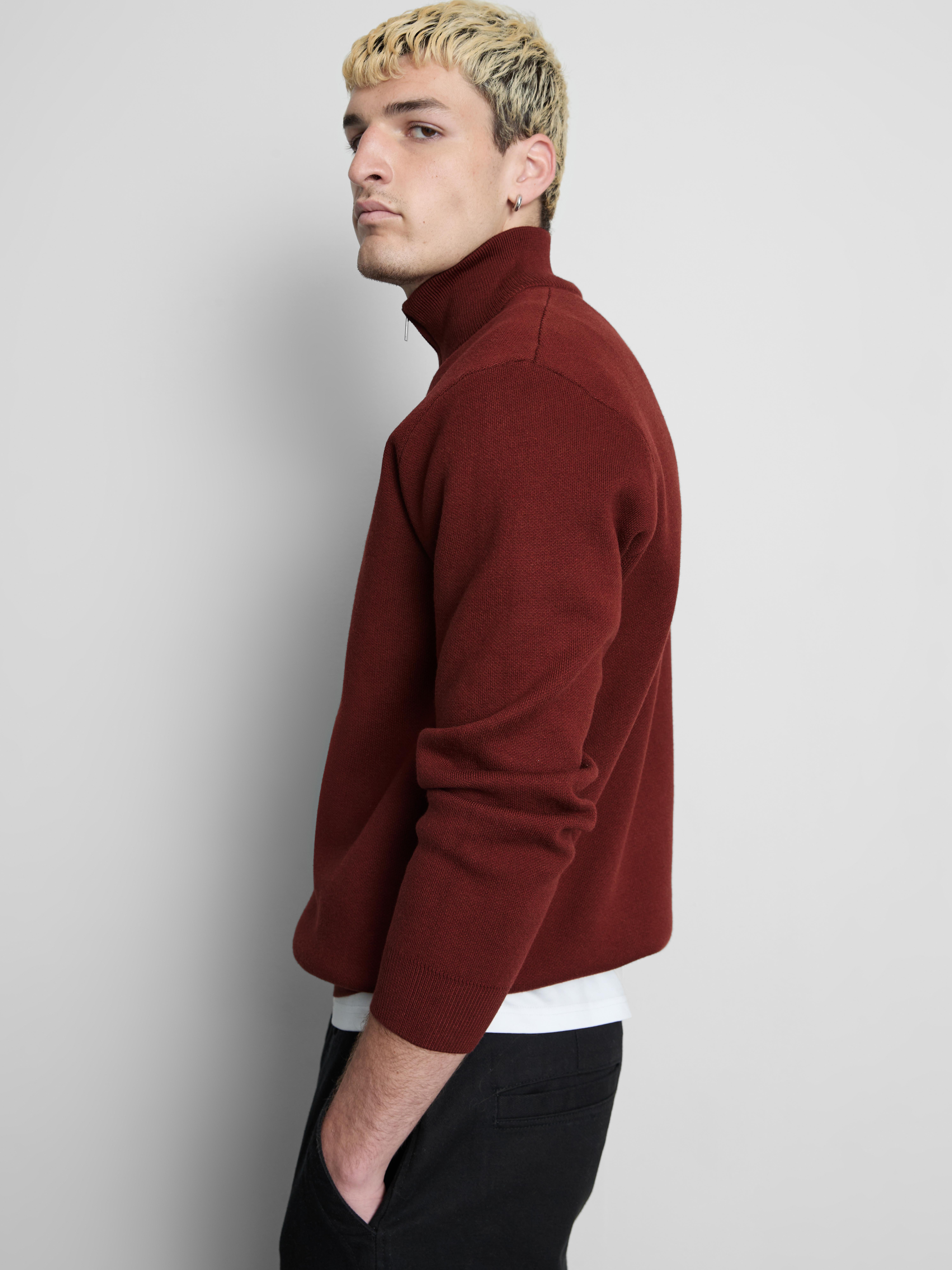 Zip Neck Knitted Jumper