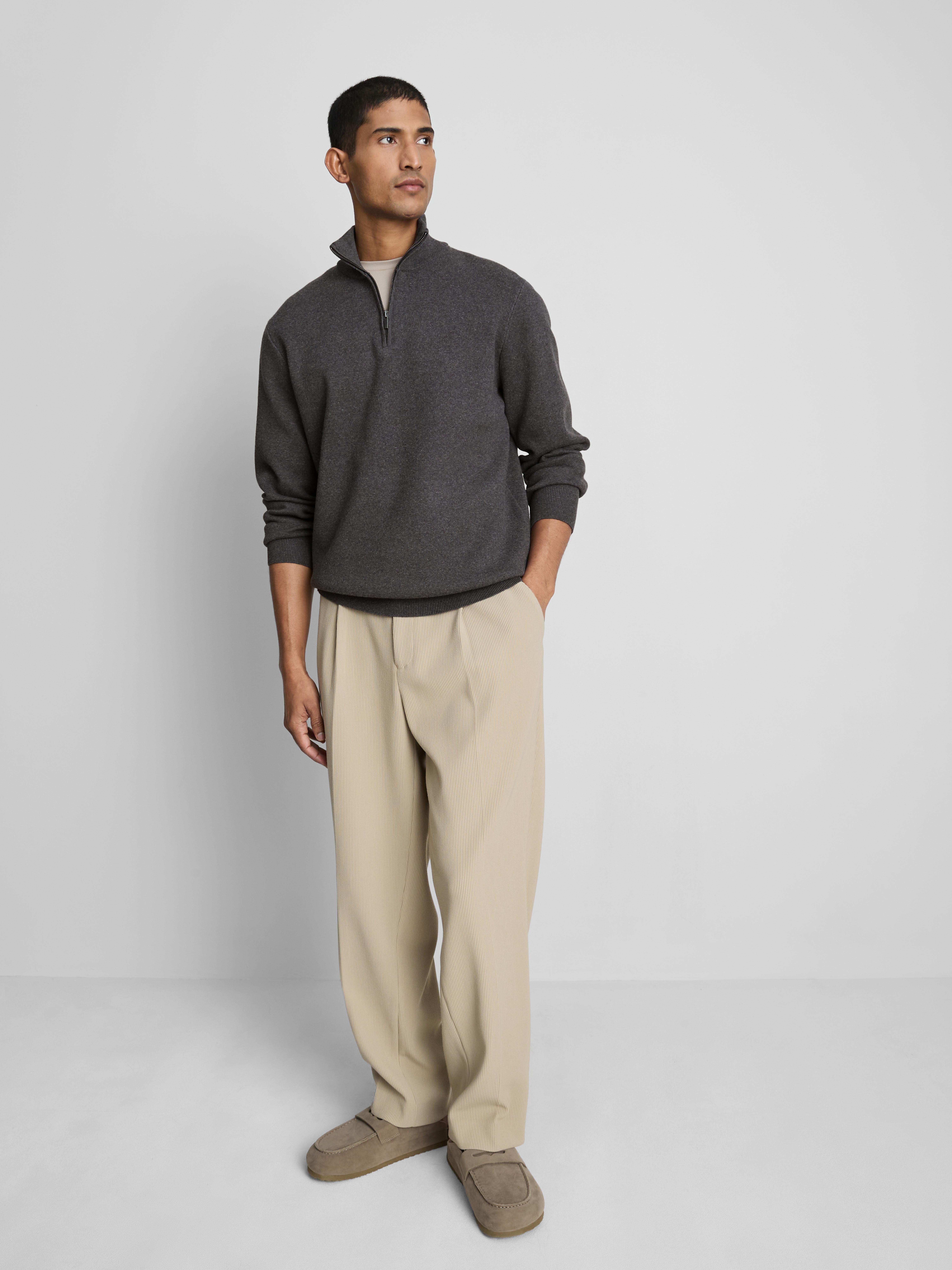 Zip Neck Knitted Sweater