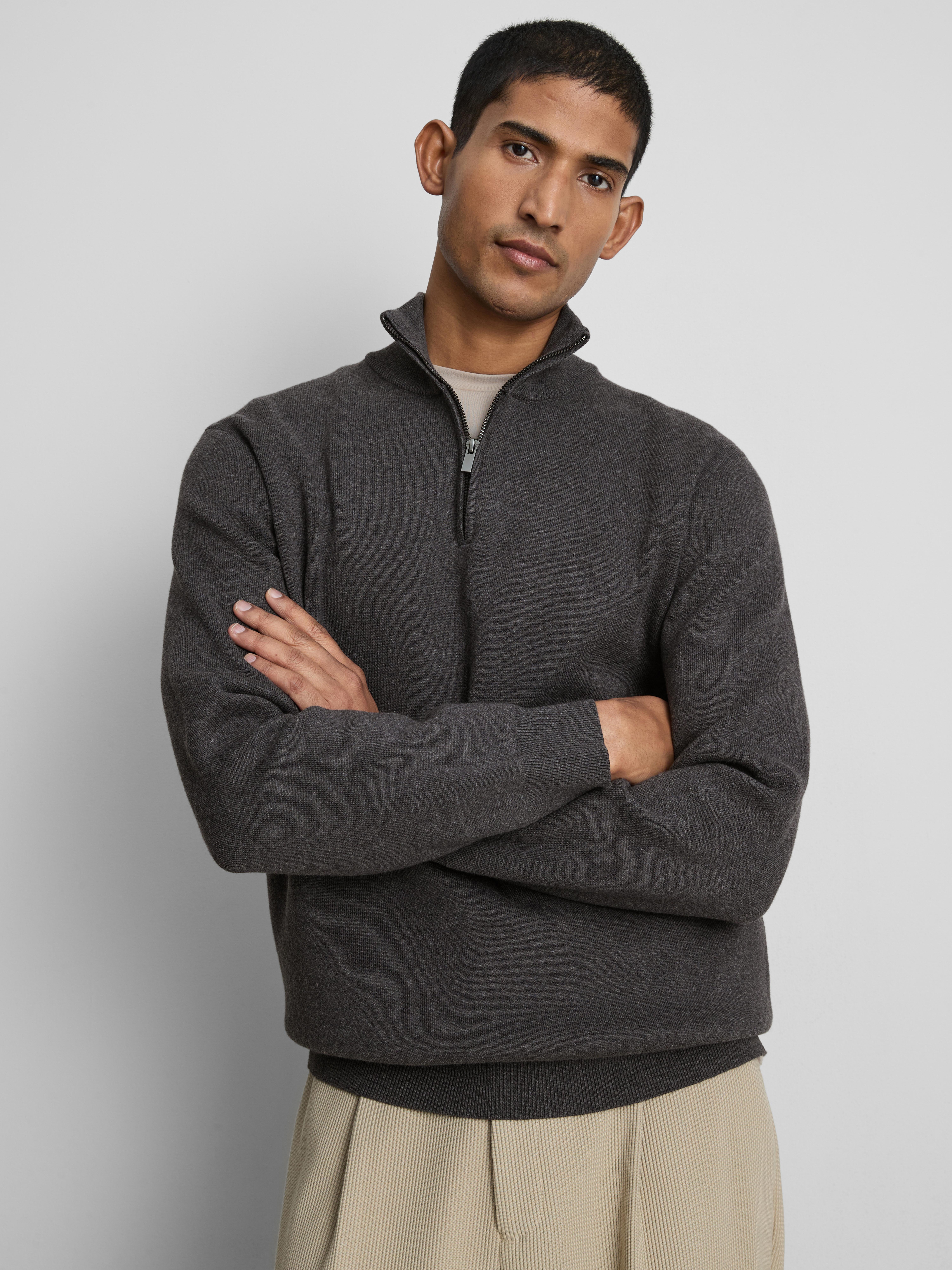 Zip Neck Knitted Sweater
