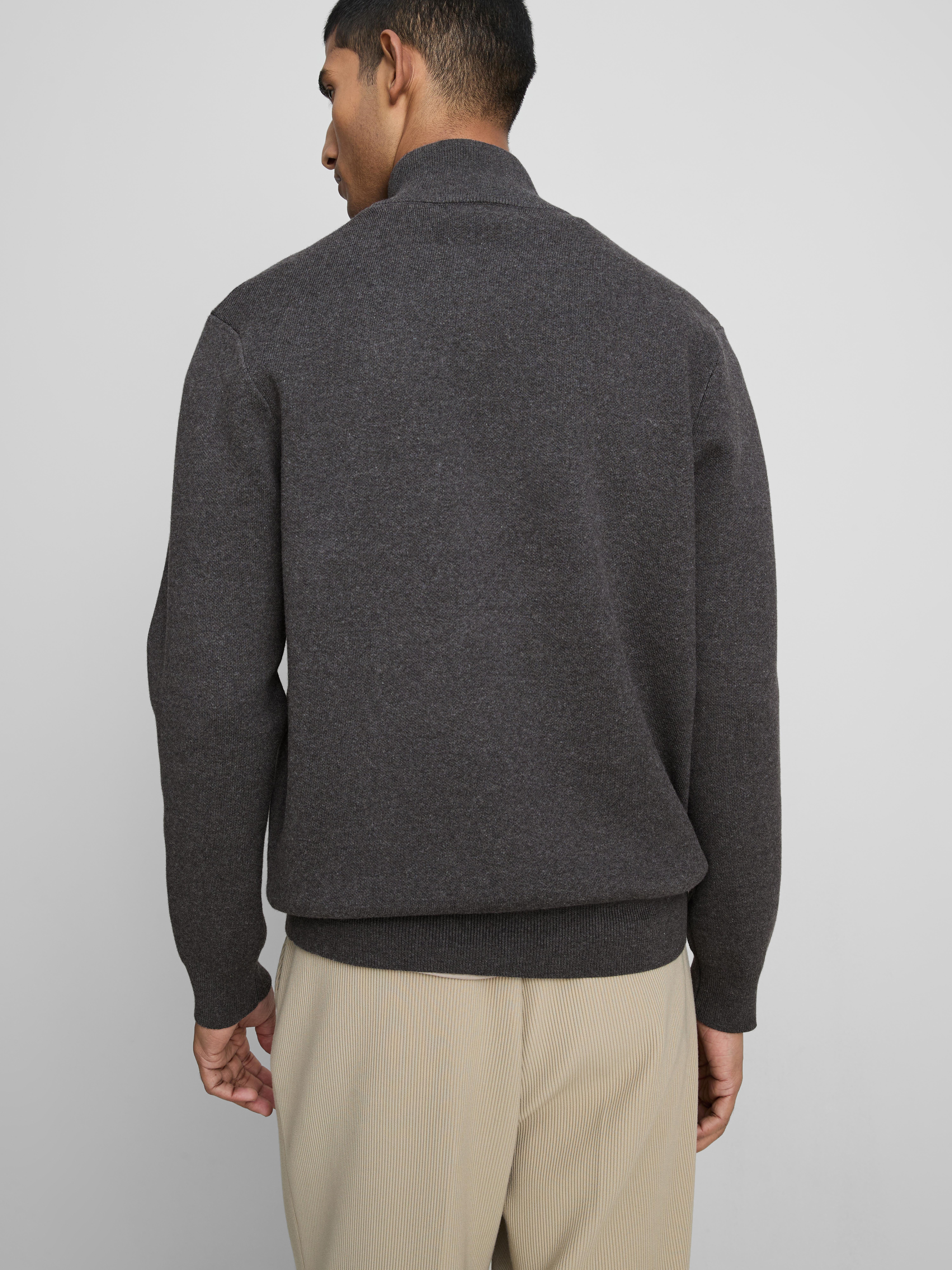 Zip Neck Knitted Sweater
