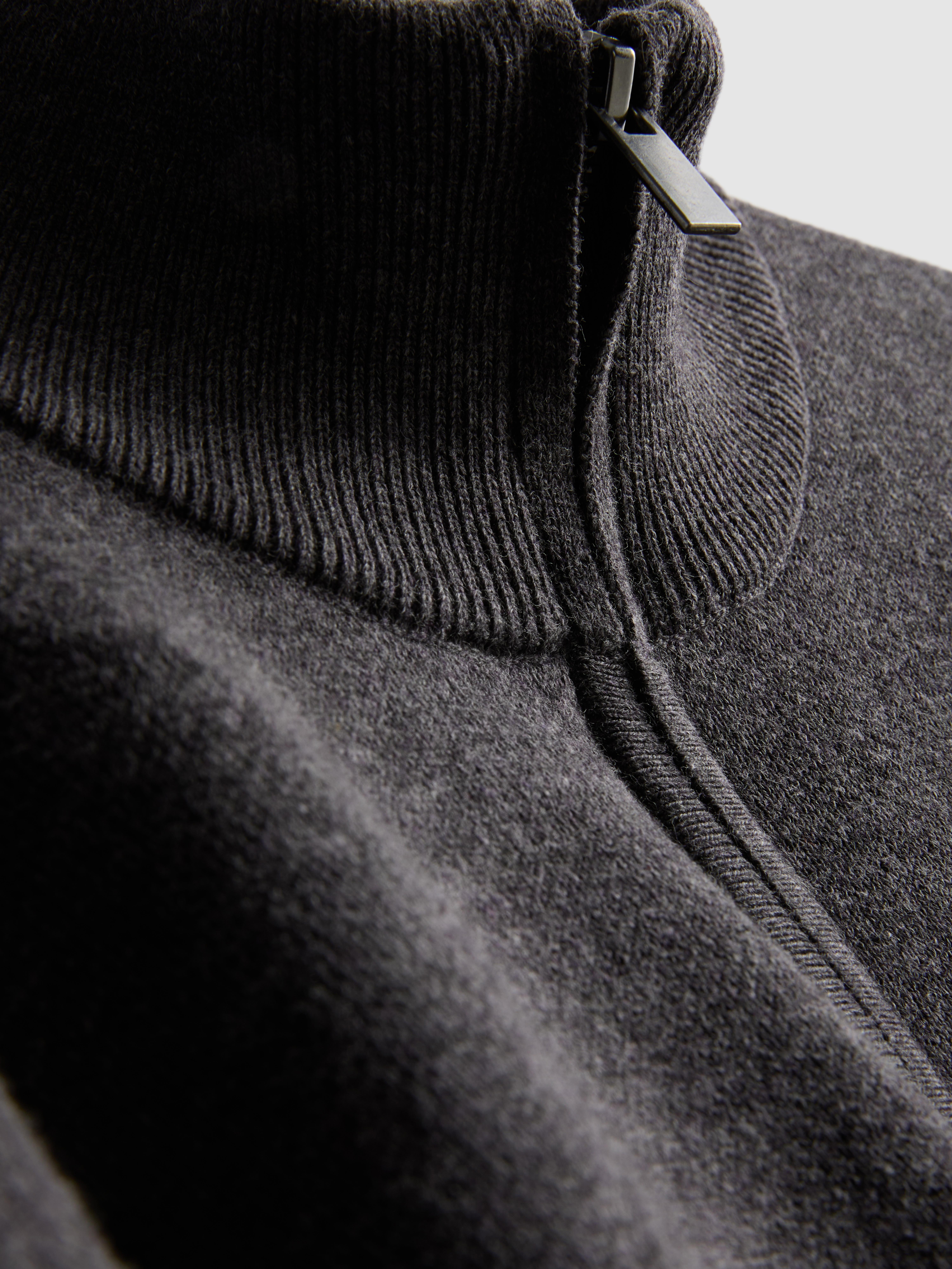 Zip Neck Knitted Sweater