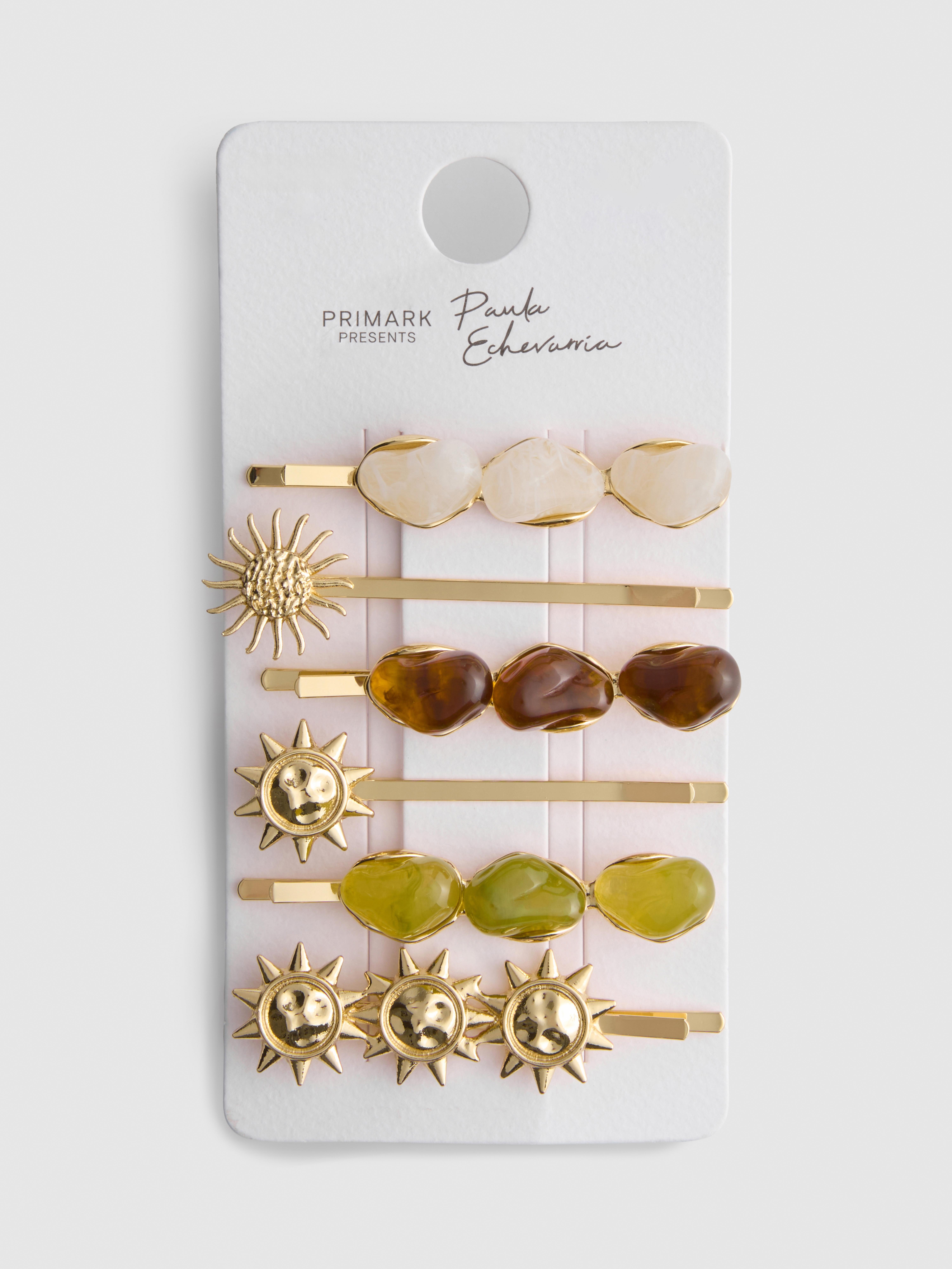 Lot de 6 barrettes à motif céleste en résine Paula Echevarría