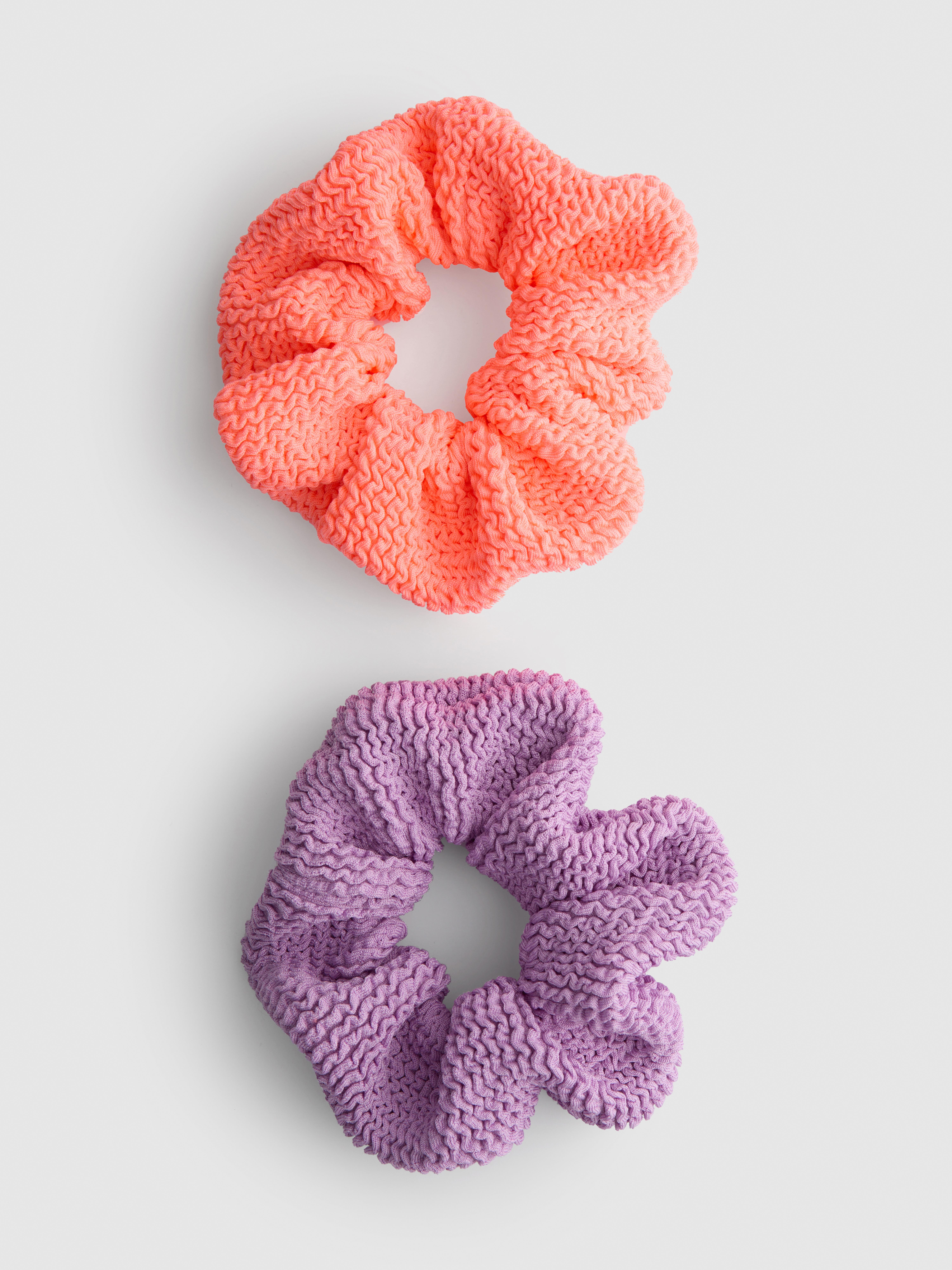 Confezione da 2 scrunchie per capelli strutturati Viola