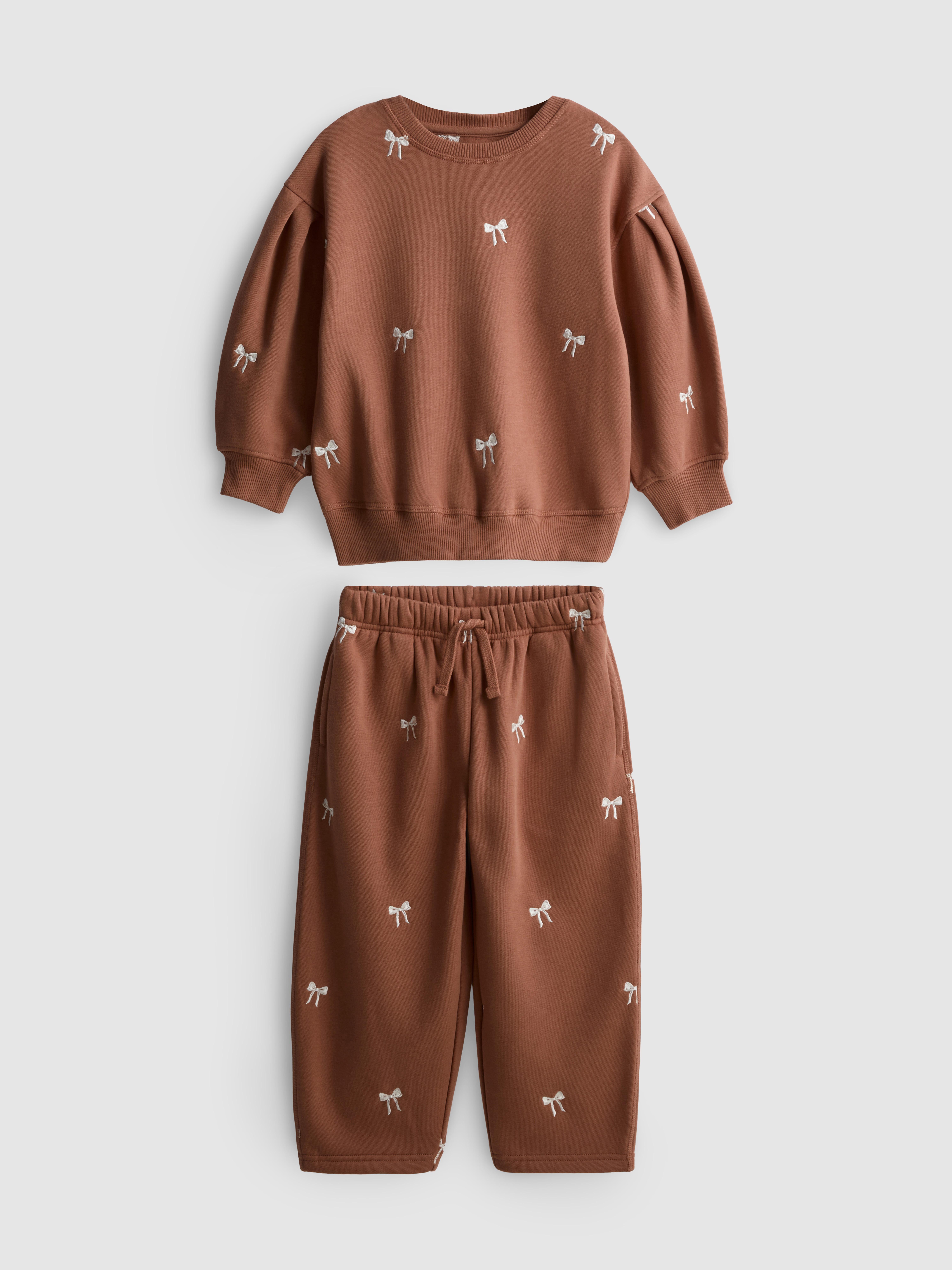 1-9 anni | Set felpa e pantaloni da tuta ricamati