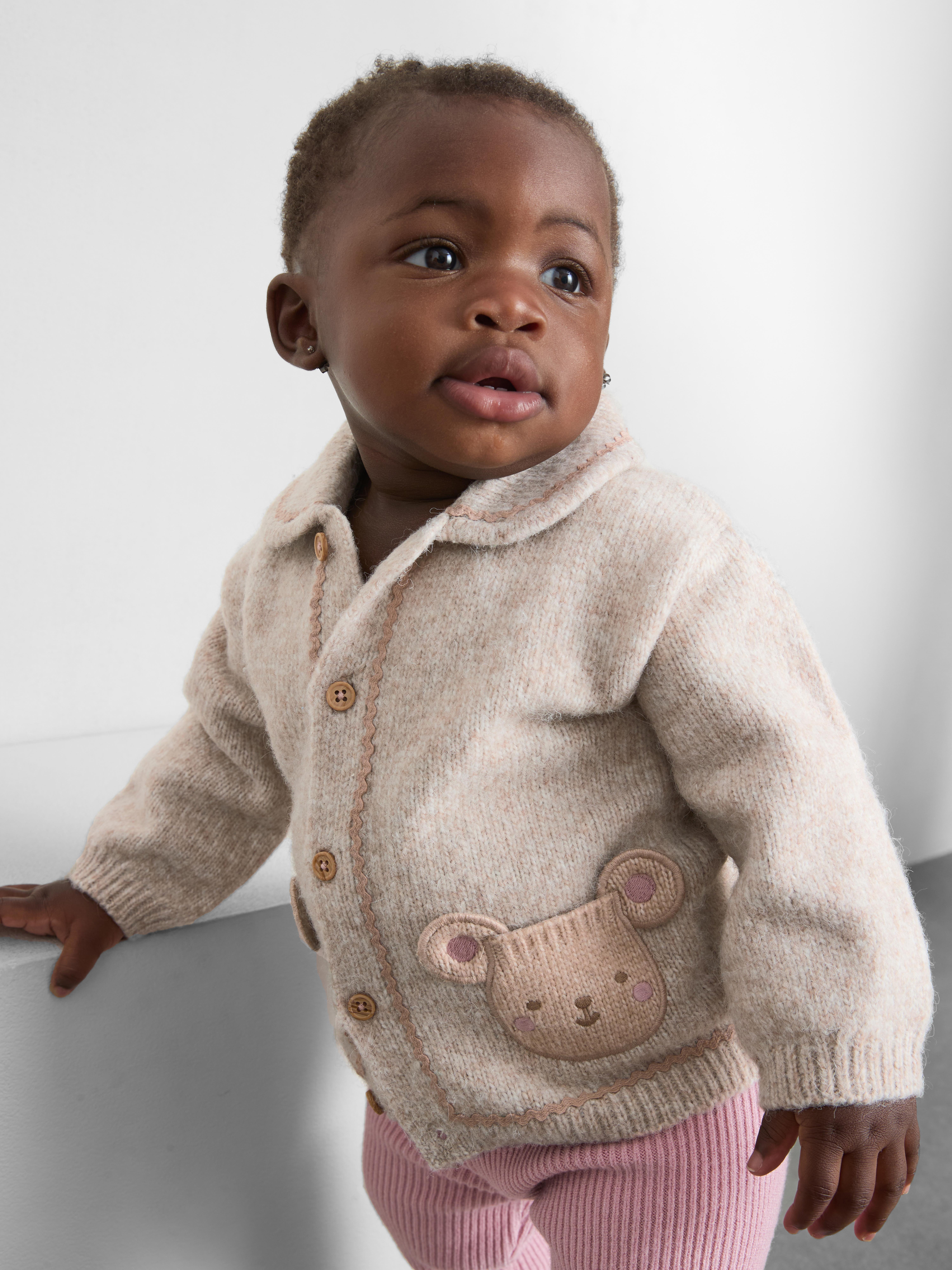 0-18mths | Bear Knit Cardigan and Leggings Set