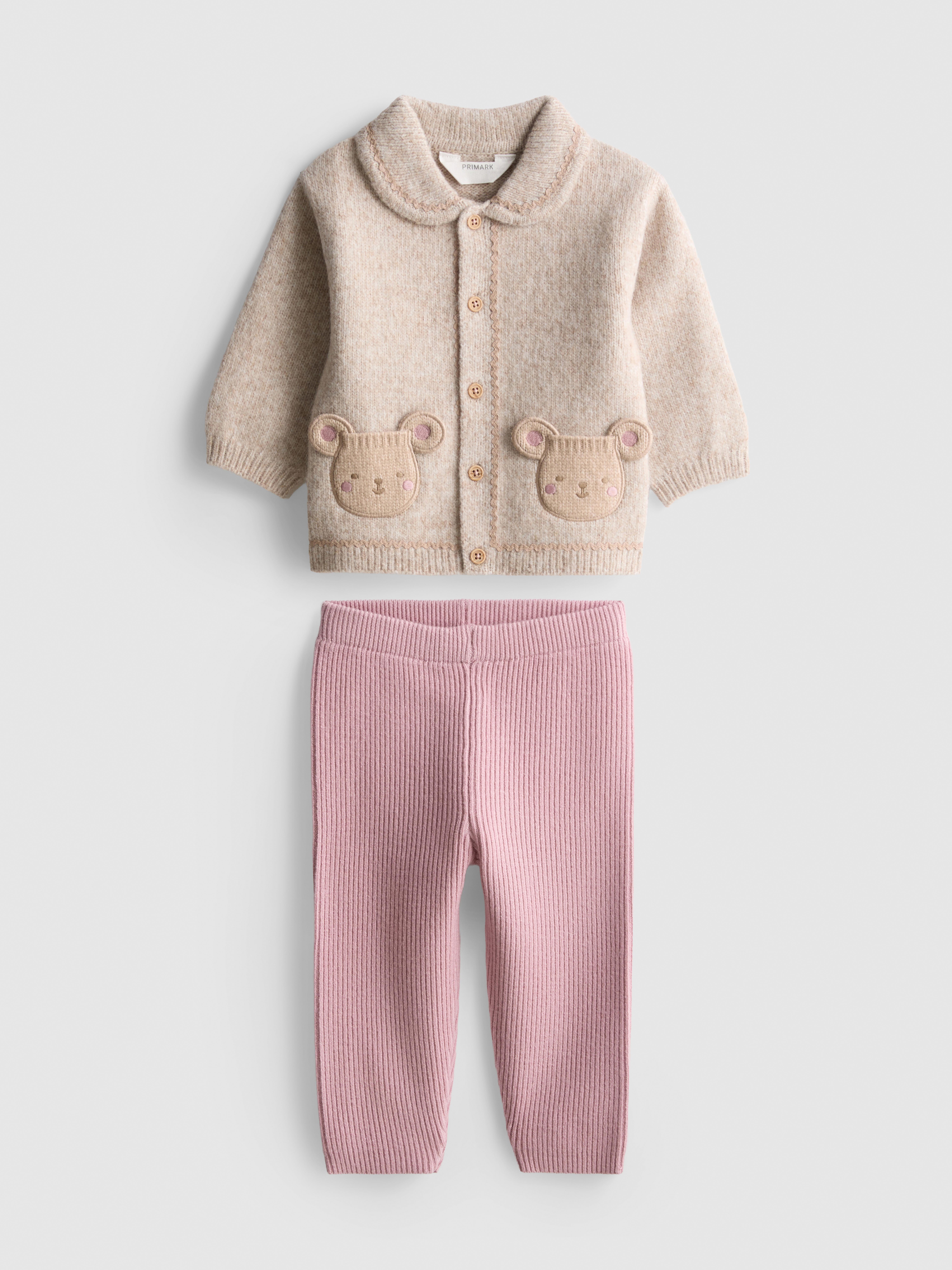 0-18mths | Bear Knit Cardigan and Leggings Set