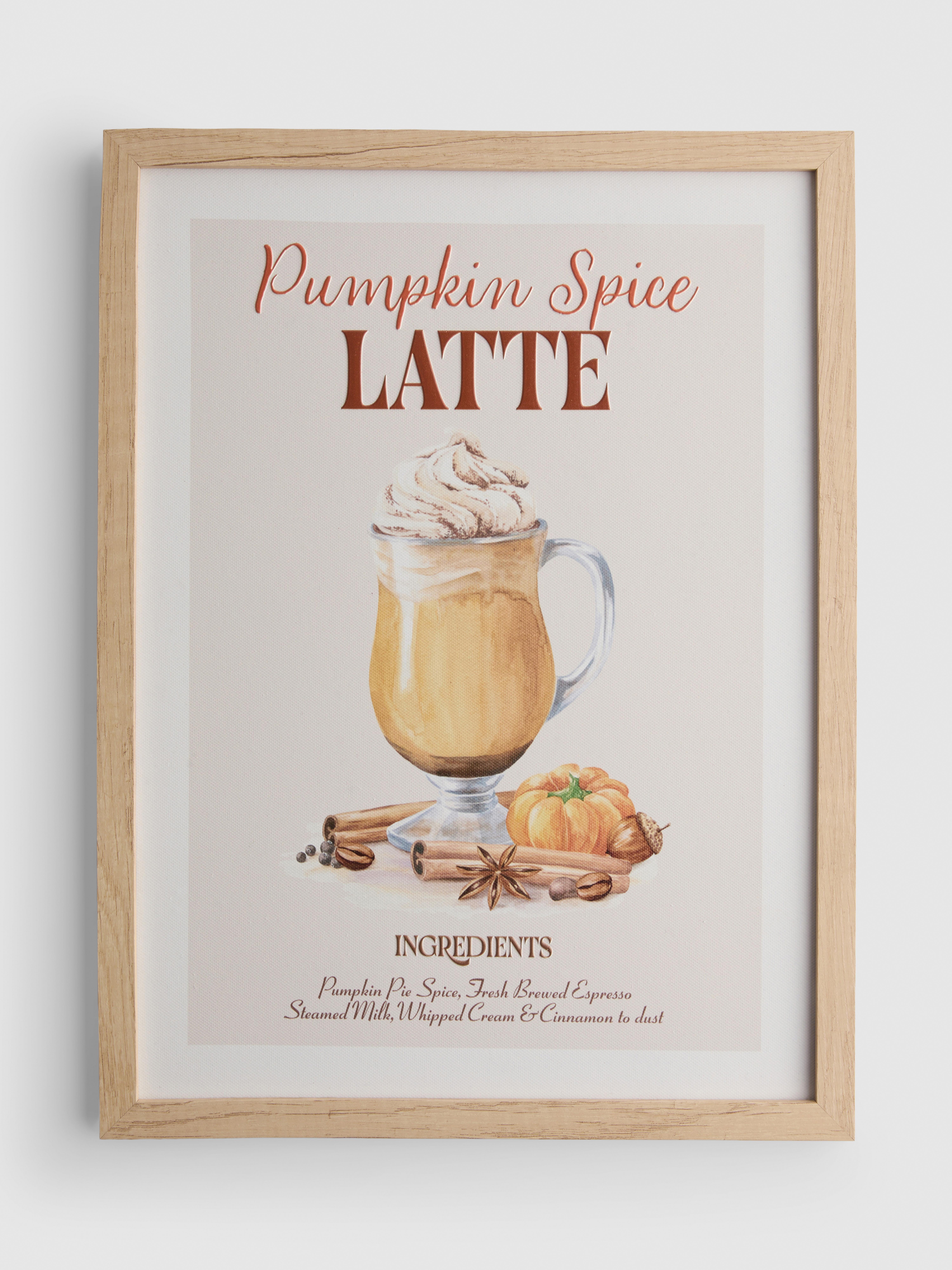 Decoración de pared enmarcada «Pumpkin Spice Latte»