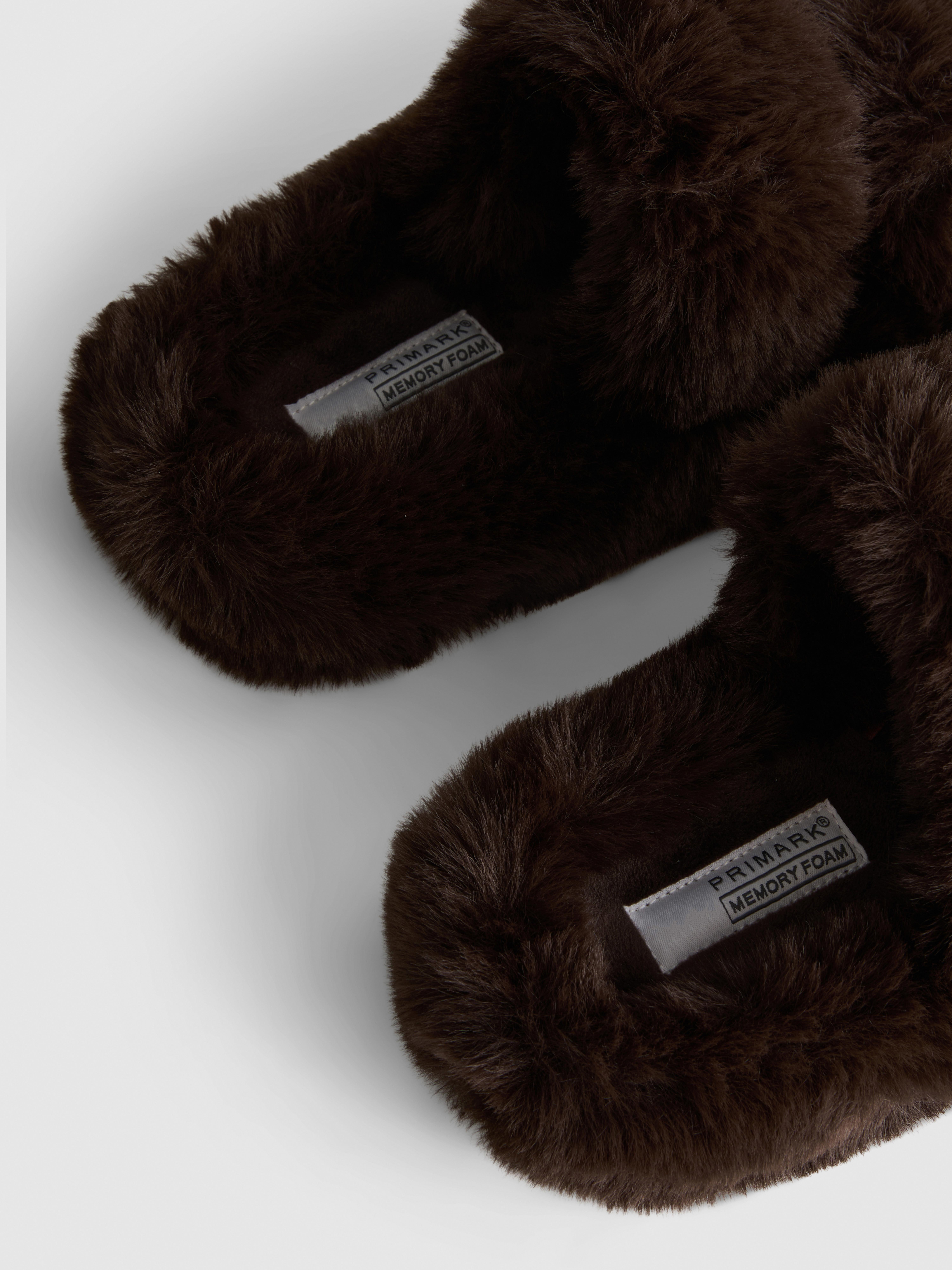 Double Strap Fluffy Slippers