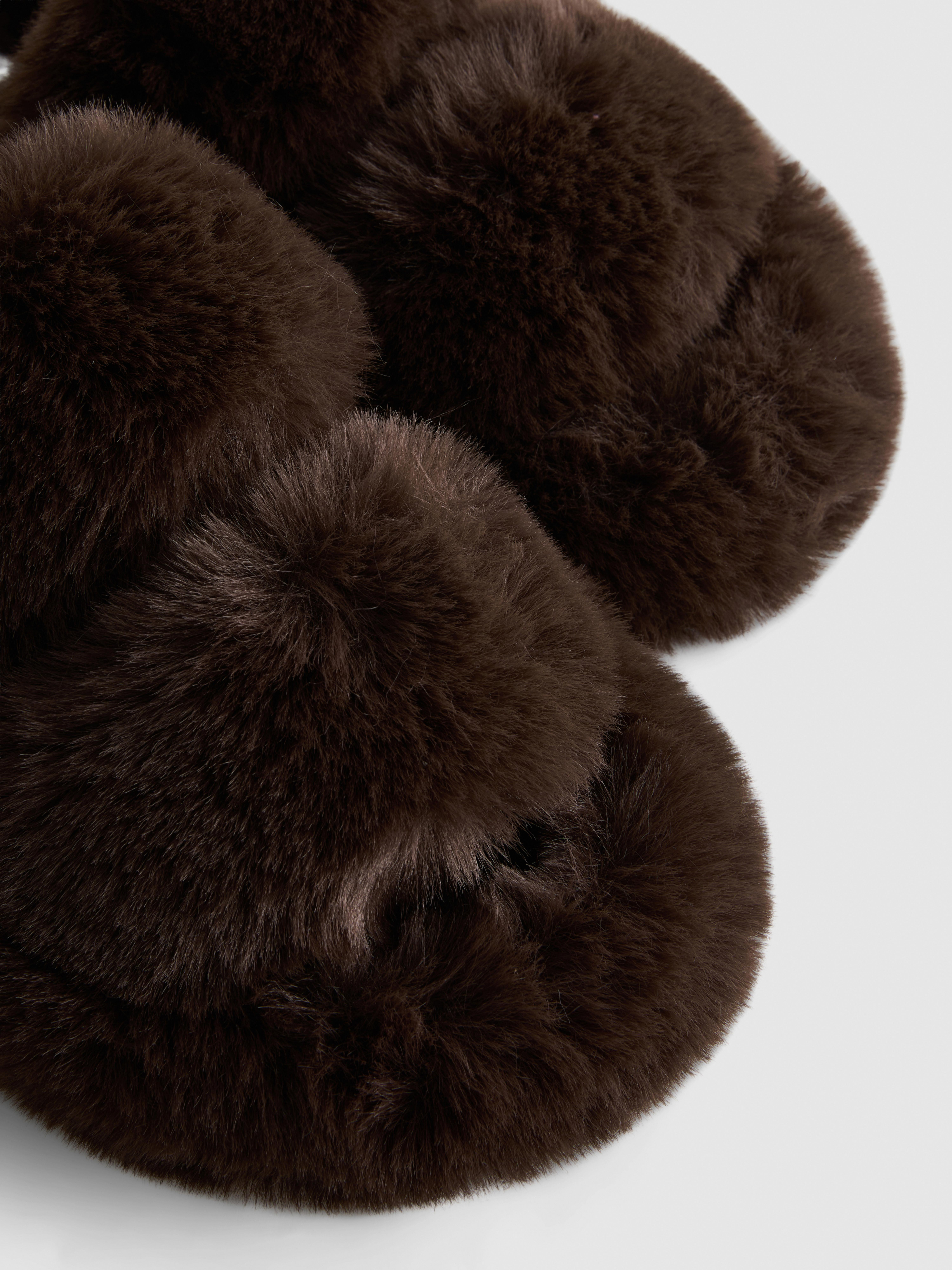 Double Strap Fluffy Slippers