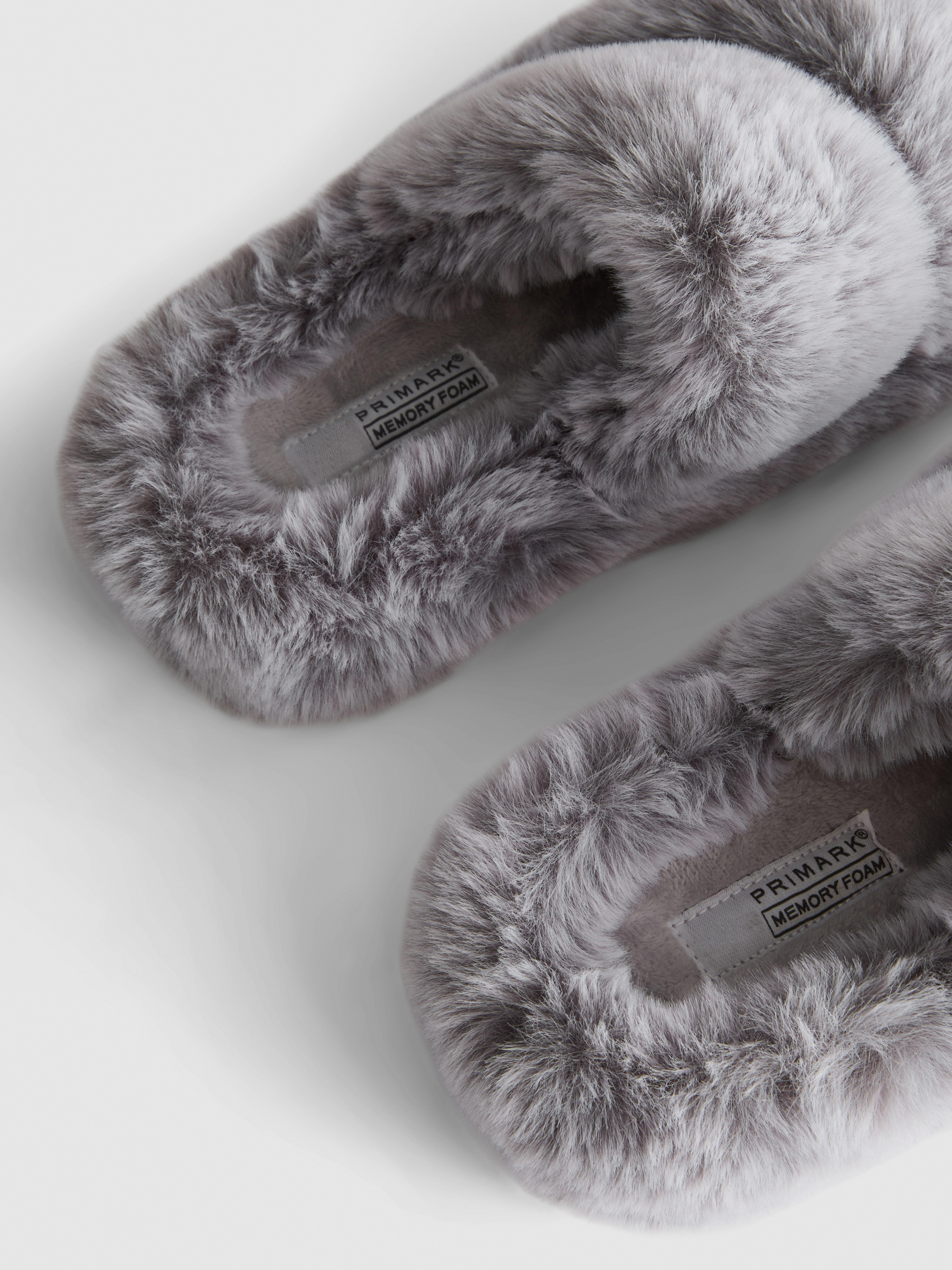 Double Strap Fluffy Slippers