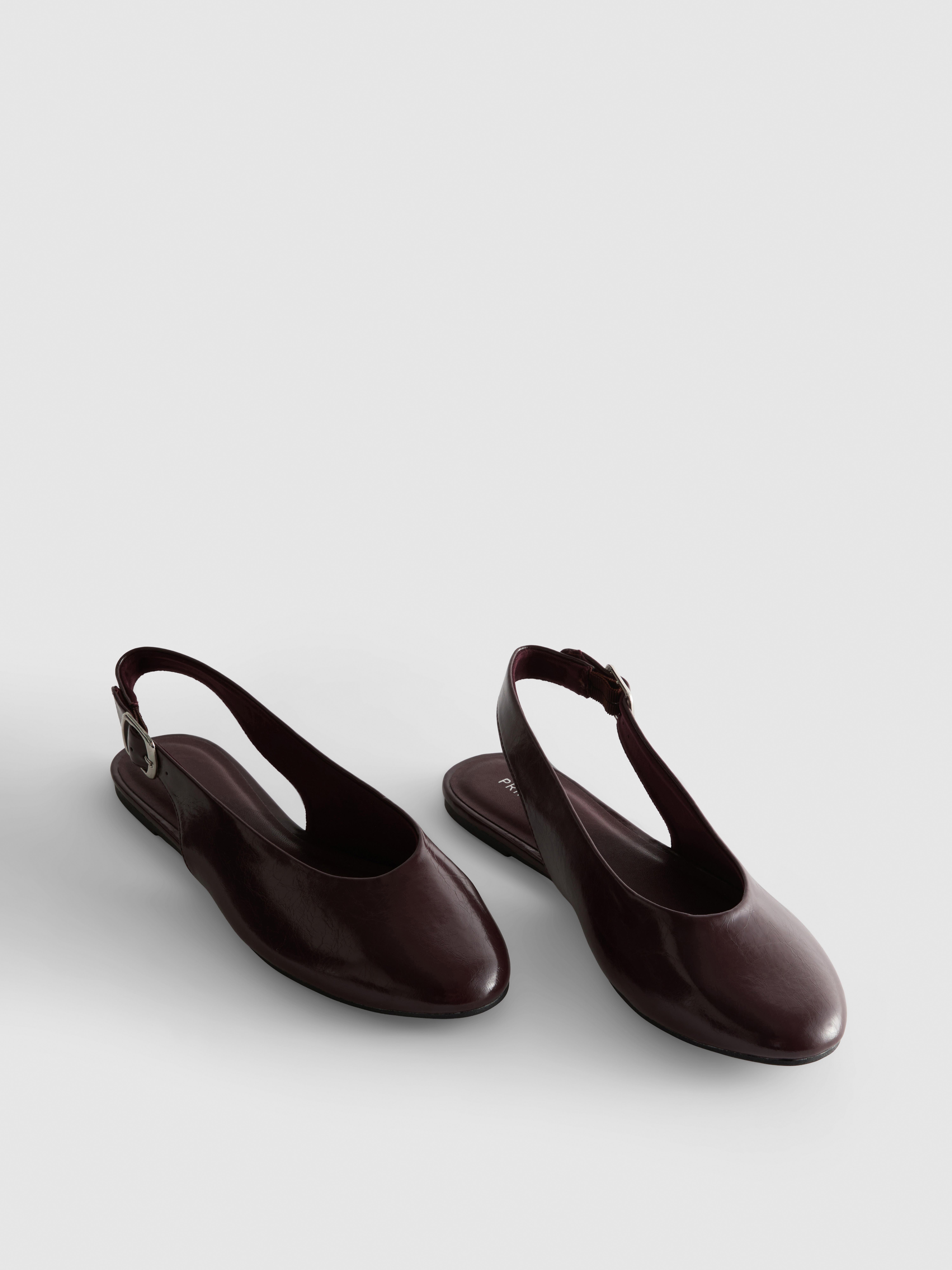 Paula Echevarría Faux Leather Slingback Ballerina Flats