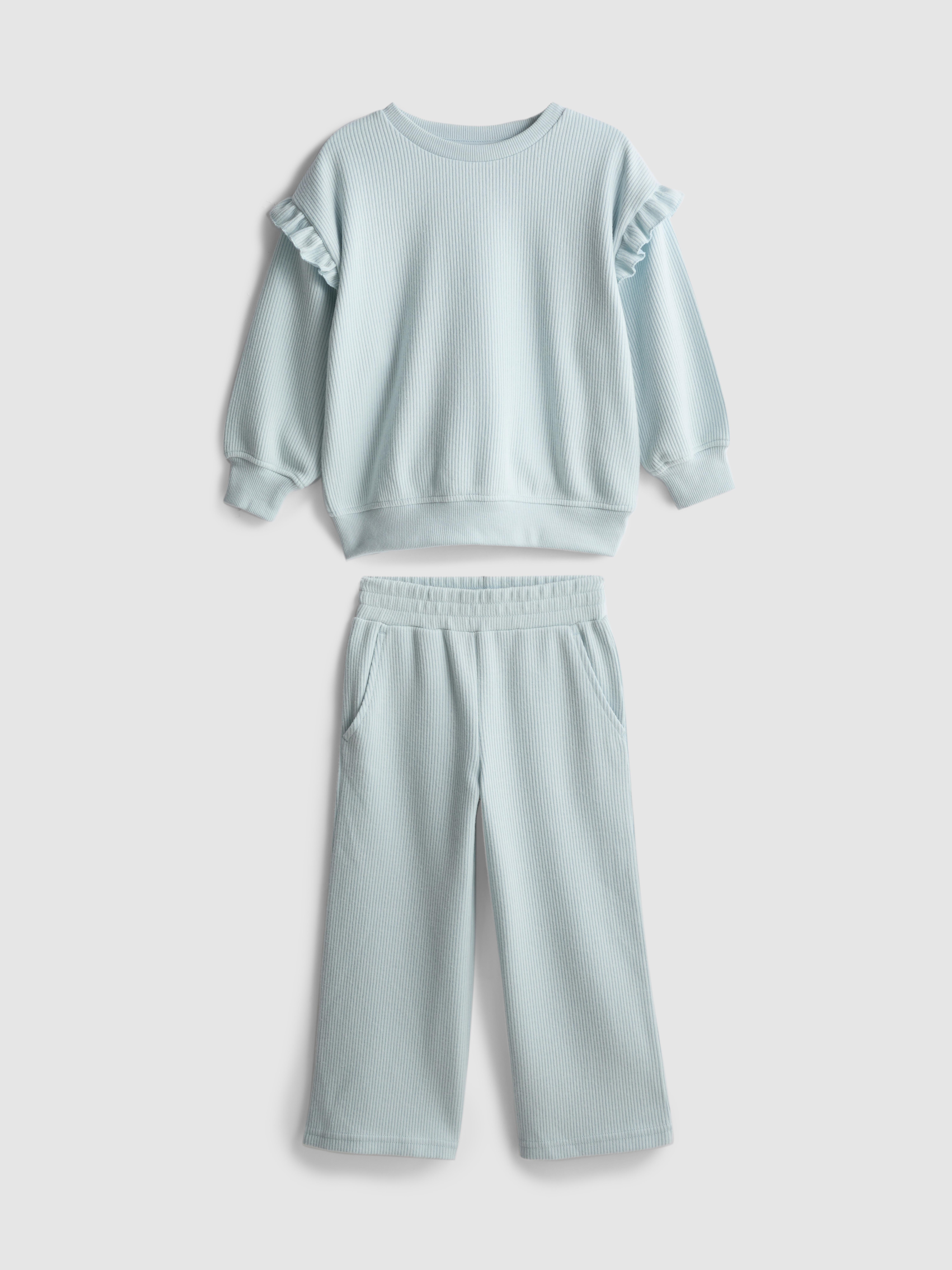 1-9yrs | Ribbed Ruffle Sweatshirt and Joggers Set