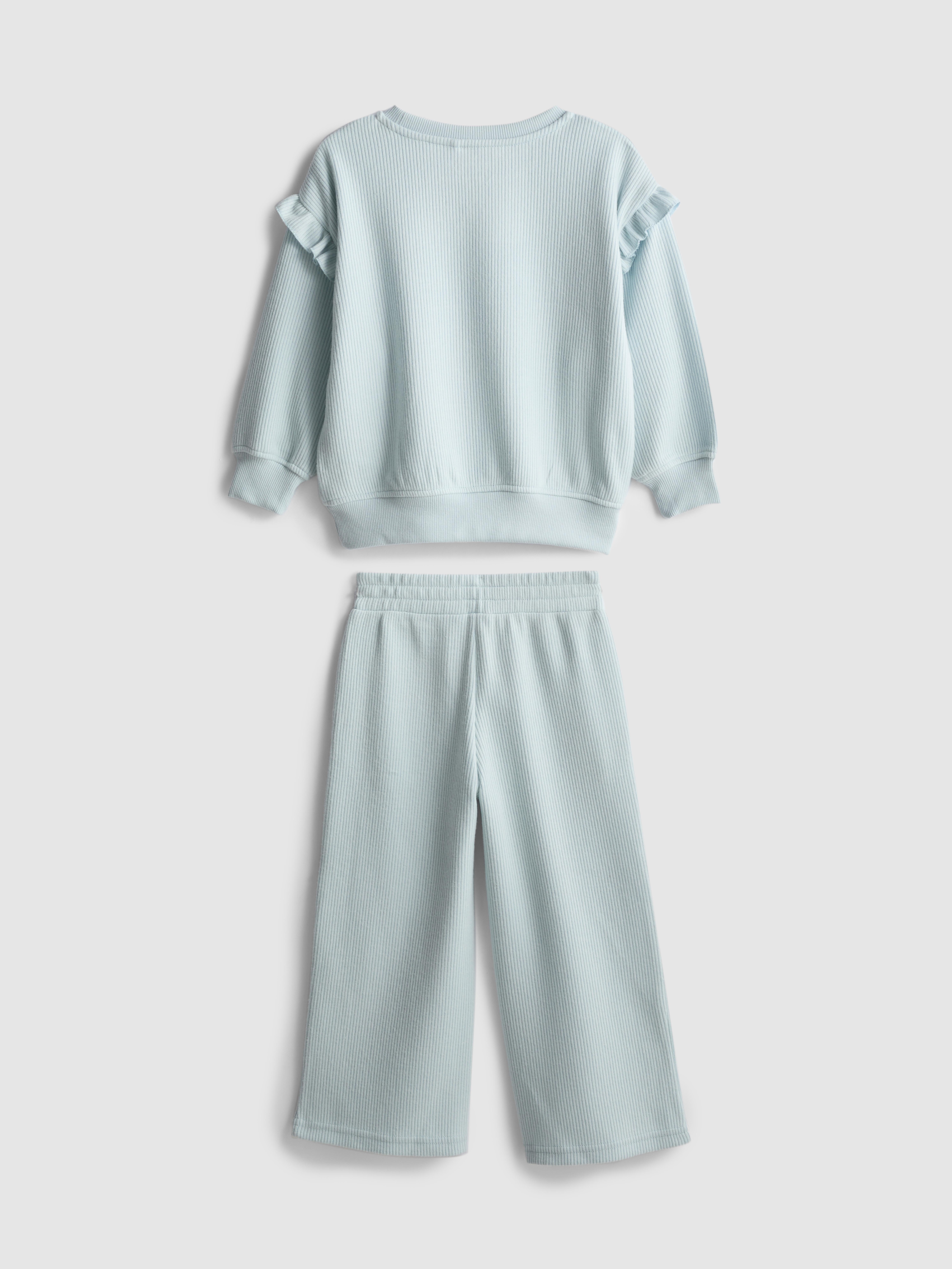 1-9yrs | Ribbed Ruffle Sweatshirt and Joggers Set