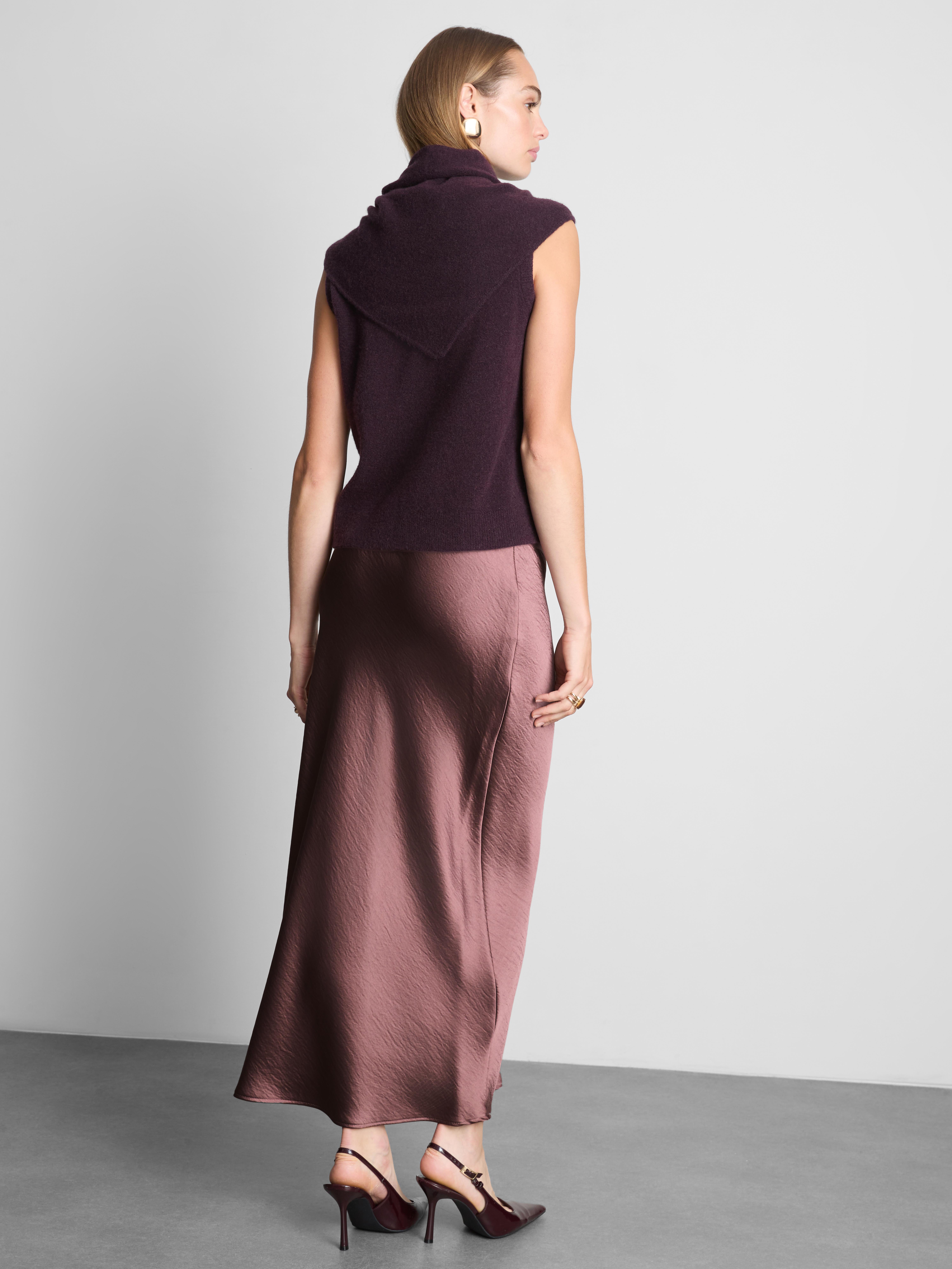 Halflange rok van satijn The Edit