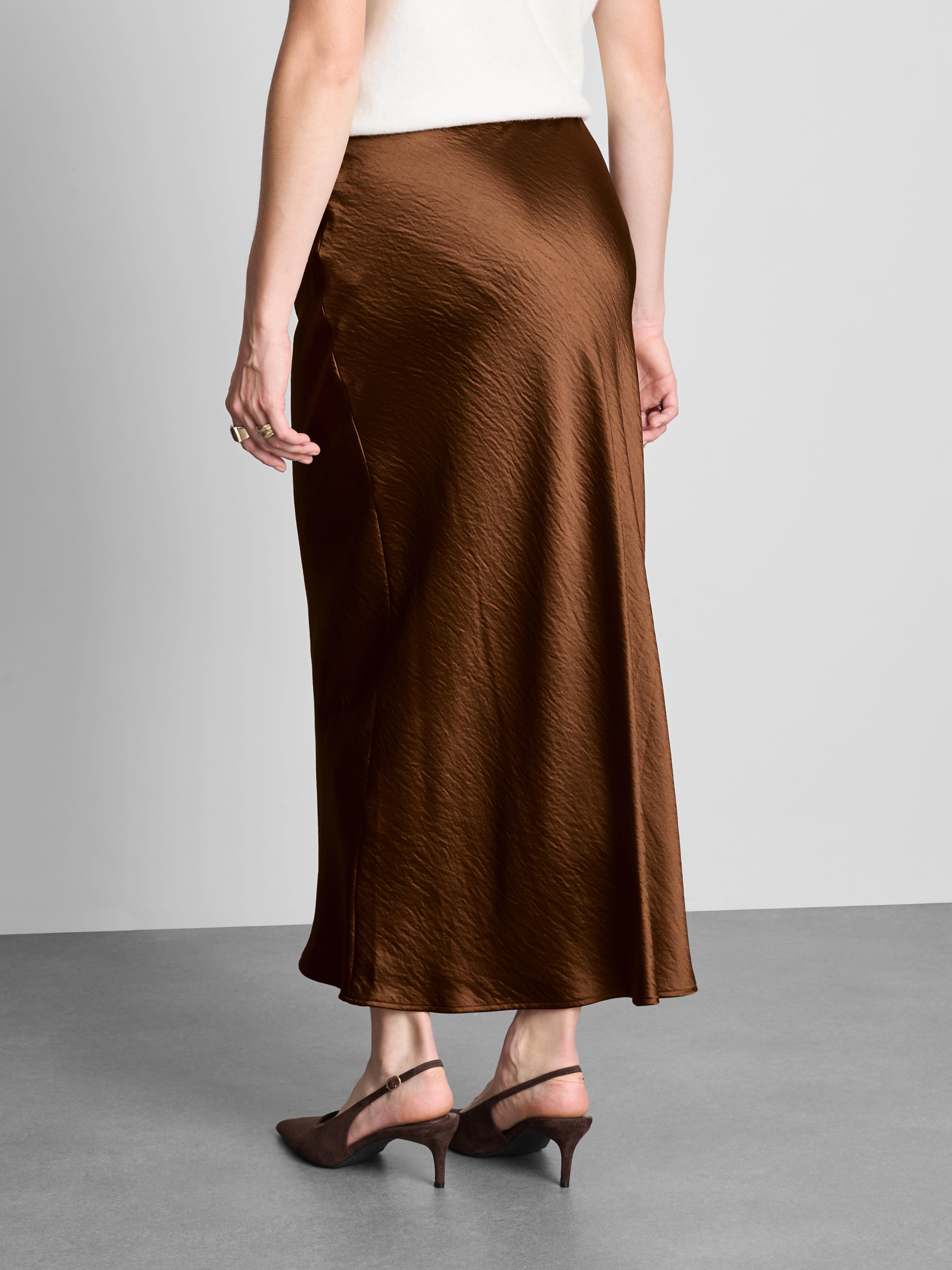 Halflange rok van satijn The Edit