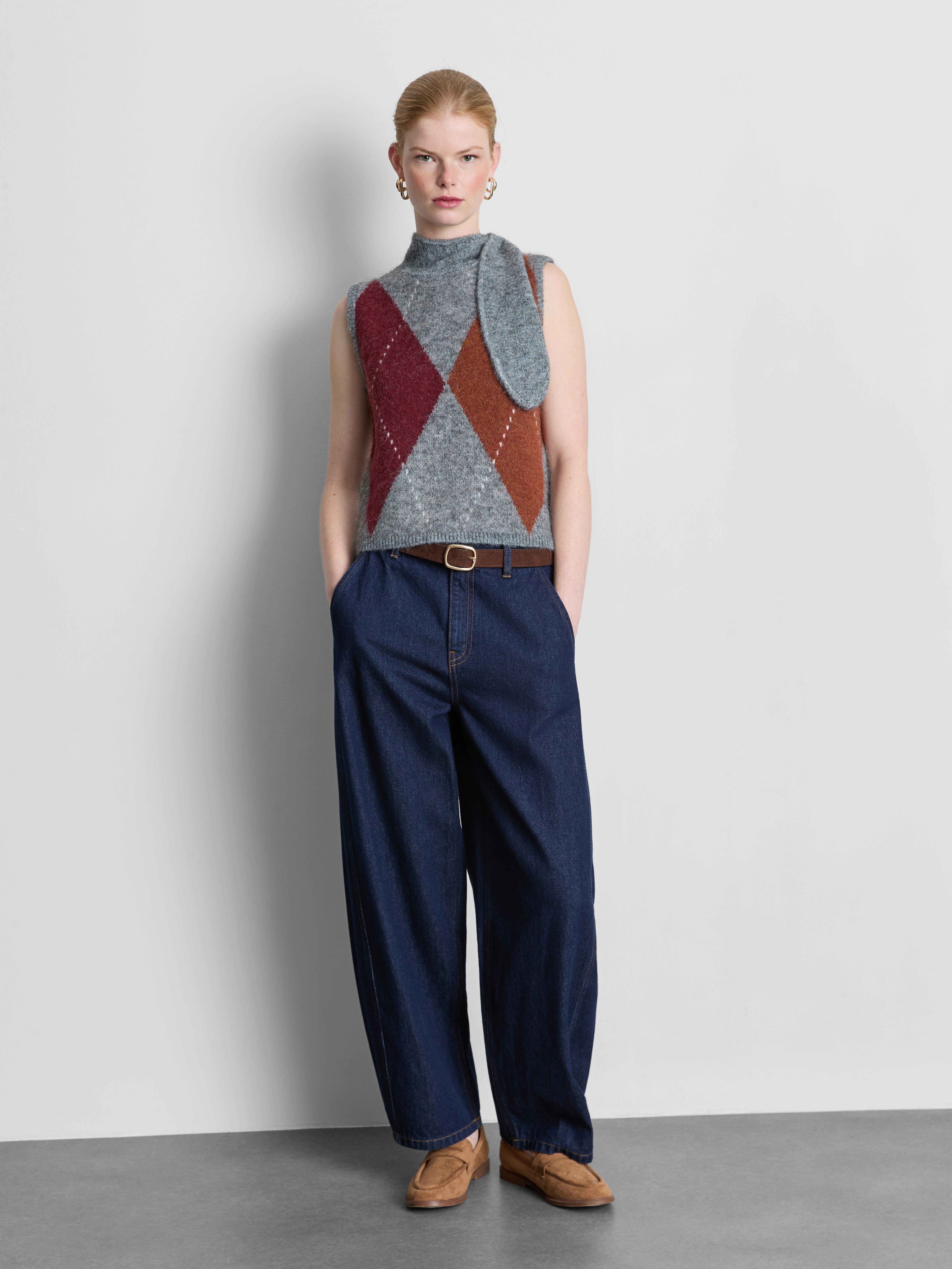The Edit Cotton Denim Barrel-Leg Jeans