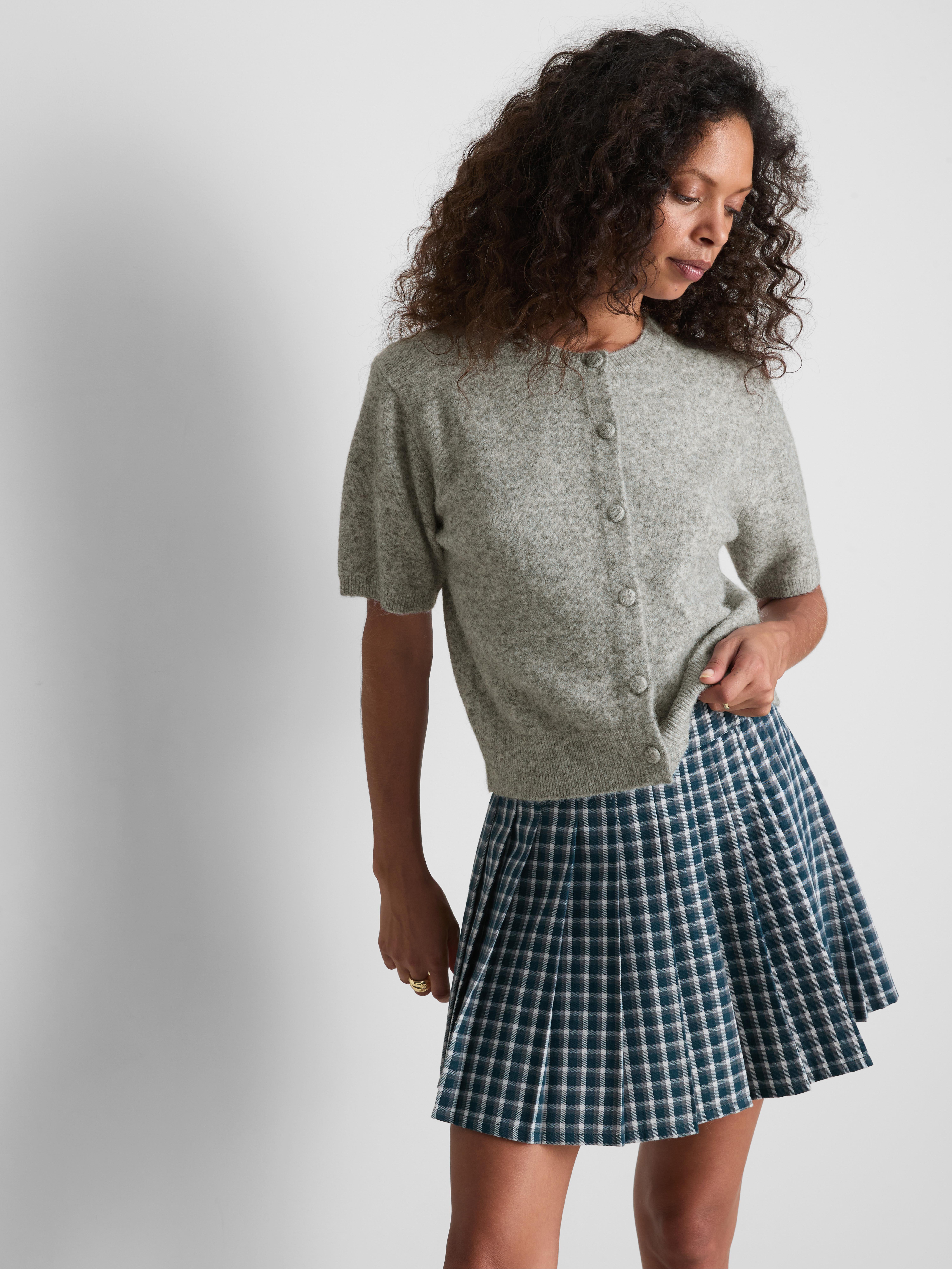 Paula Echevarría Button Down Cardigan Gray Heather
