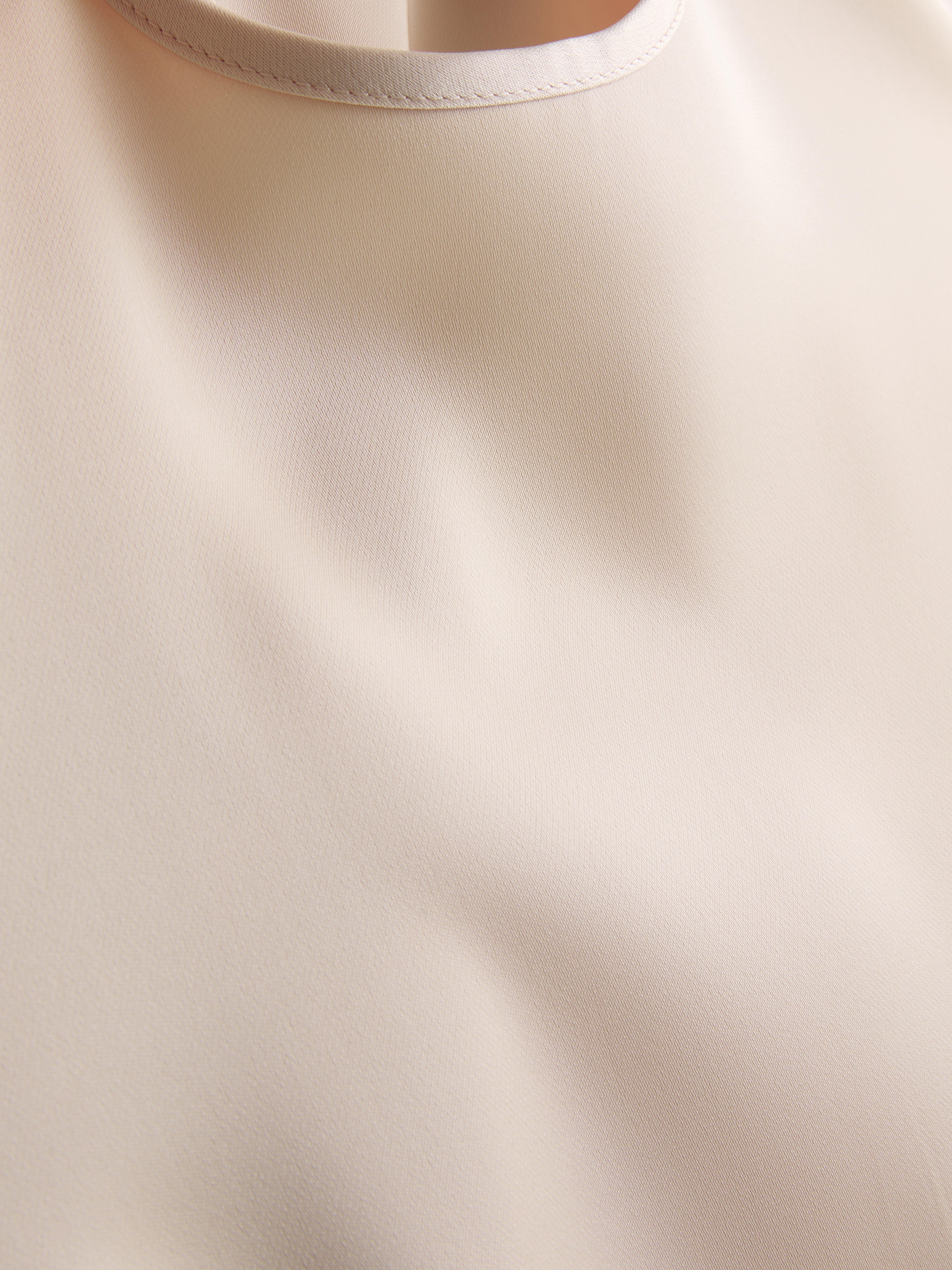 The Edit Satin Asymmetric Long Line Top